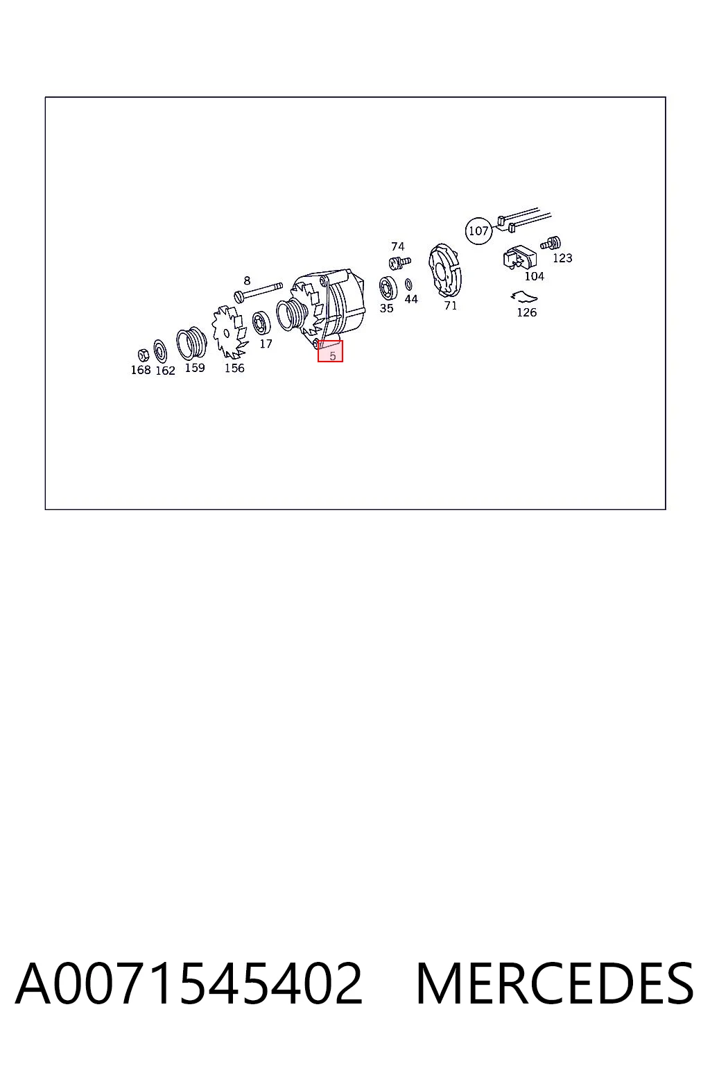 A0071545402 Mercedes Alternador de coche