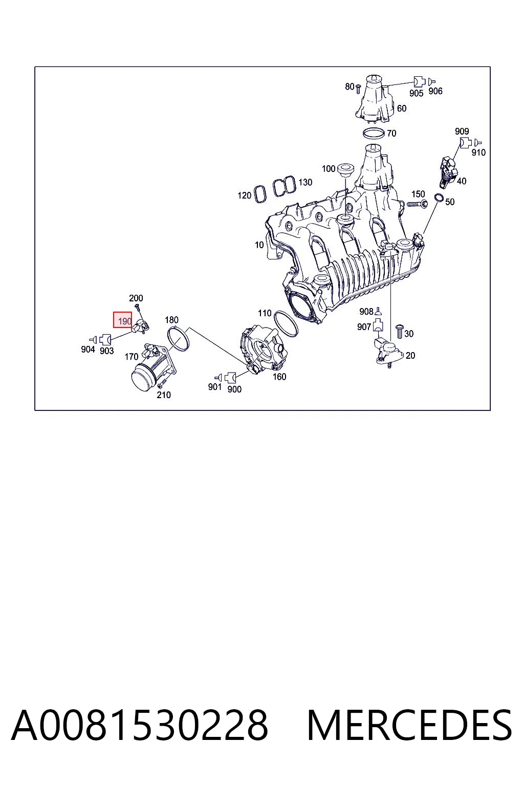 A0081530228 Mercedes Sensor De Presion Del Colector De Admision