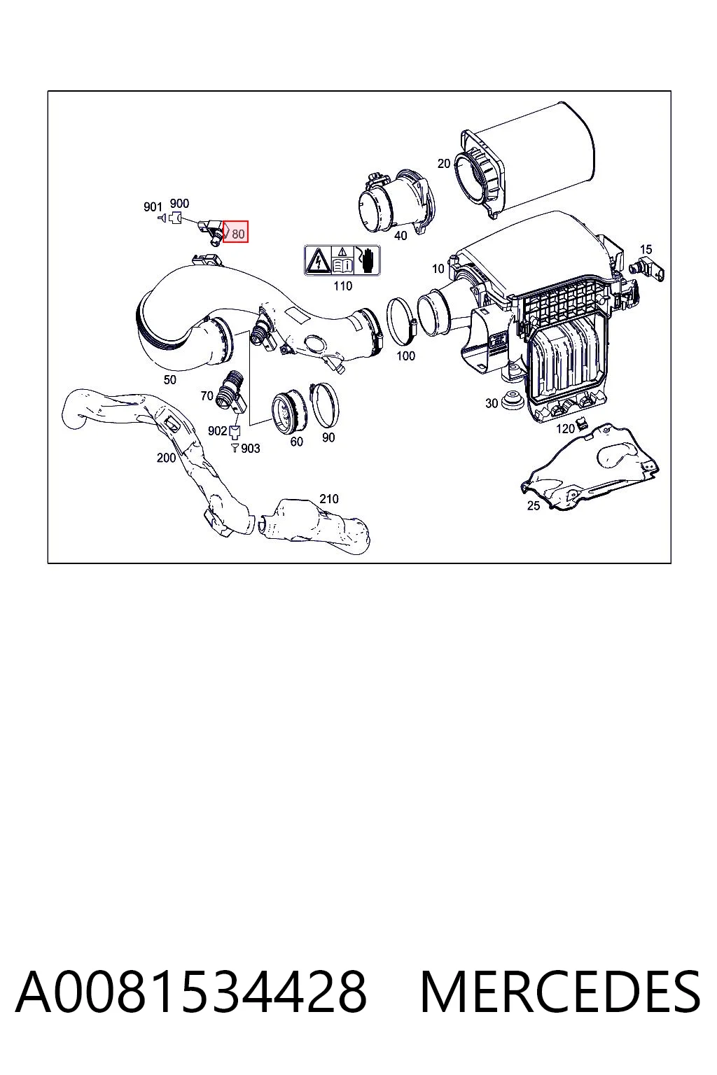 A0081534428 Mercedes Sensor de presión de sobrealimentación