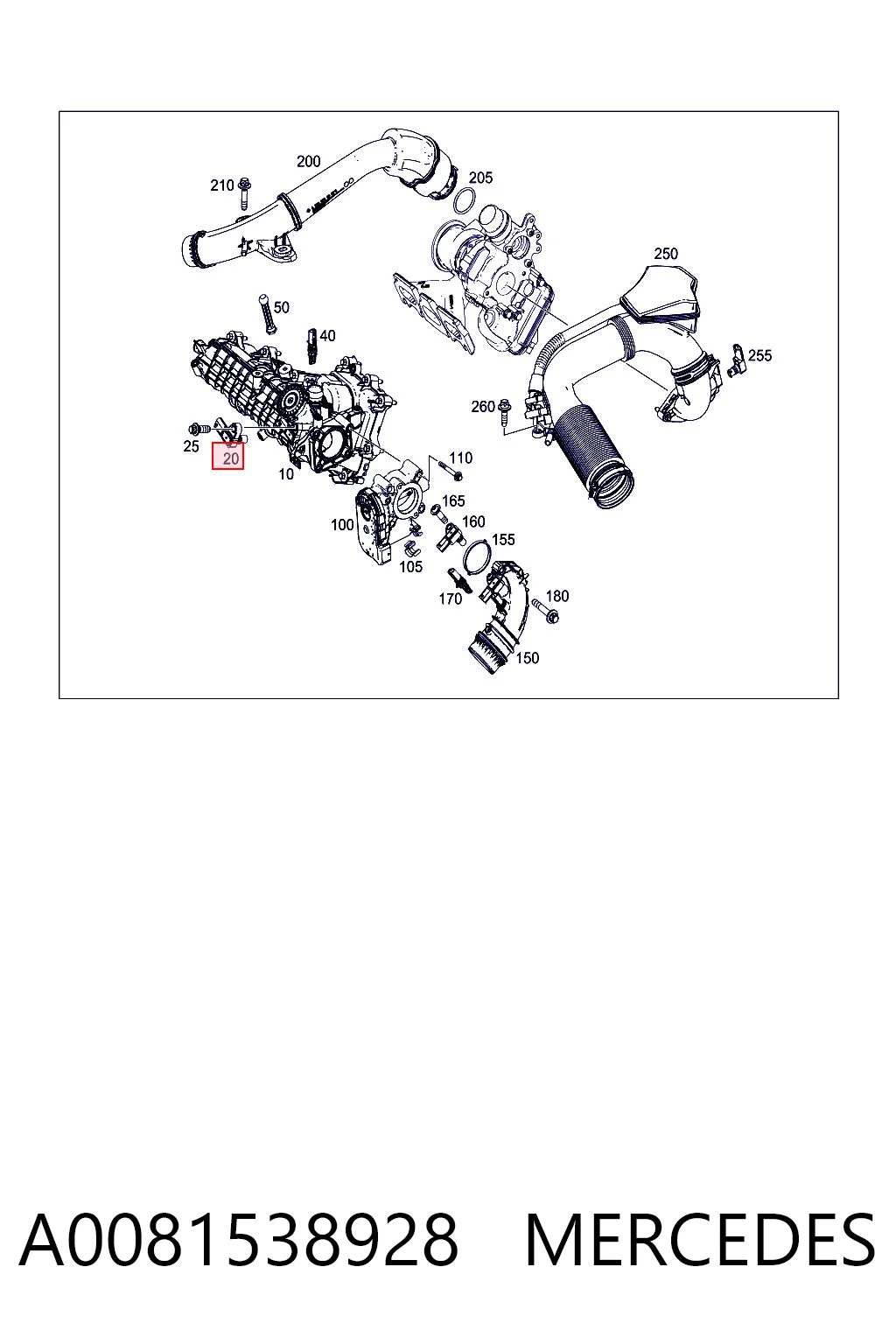 A0081538928 Mercedes Sensor de presión de sobrealimentación