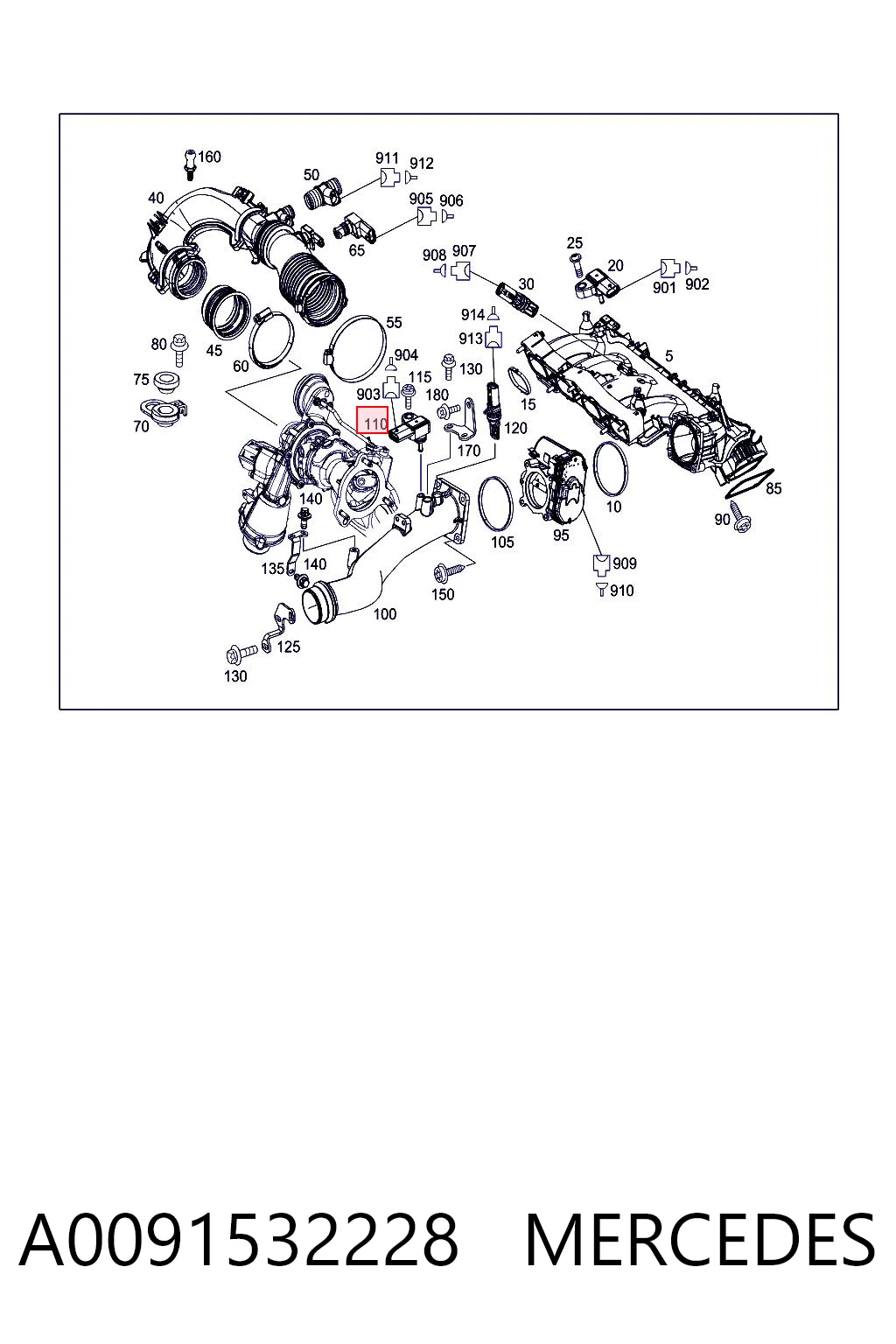 A0091532228 Mercedes Sensor de presión de sobrealimentación