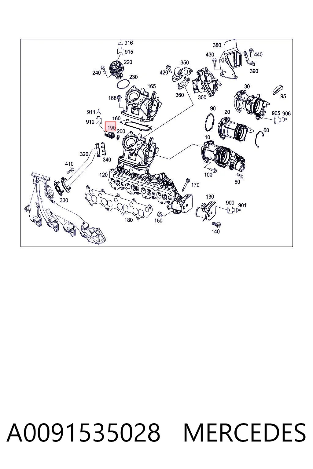 A0091535028 Mercedes Sensor de presion de escape