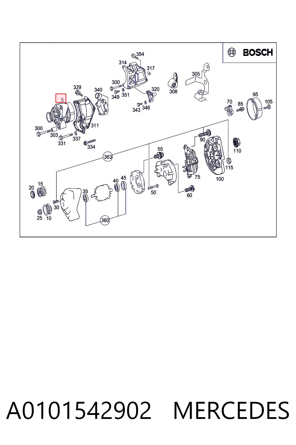 A0101542902 Mercedes Alternador de coche