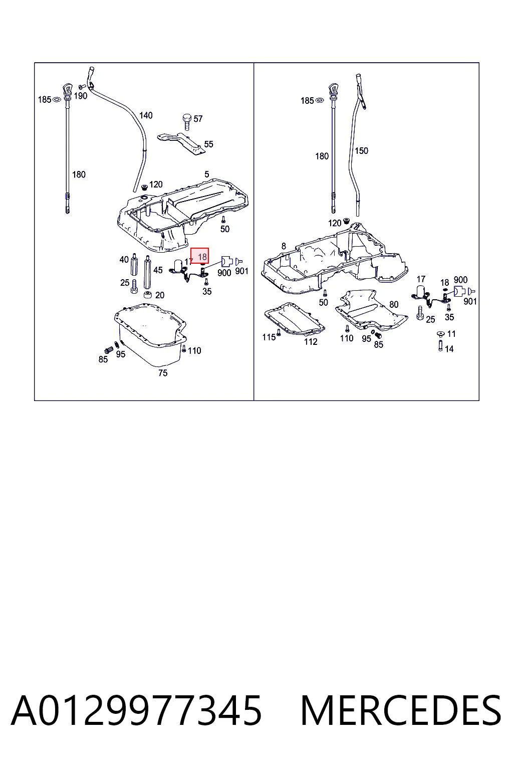 A0129977345 Mercedes Anillo de estanqueidad del sensor de nivel de aceite