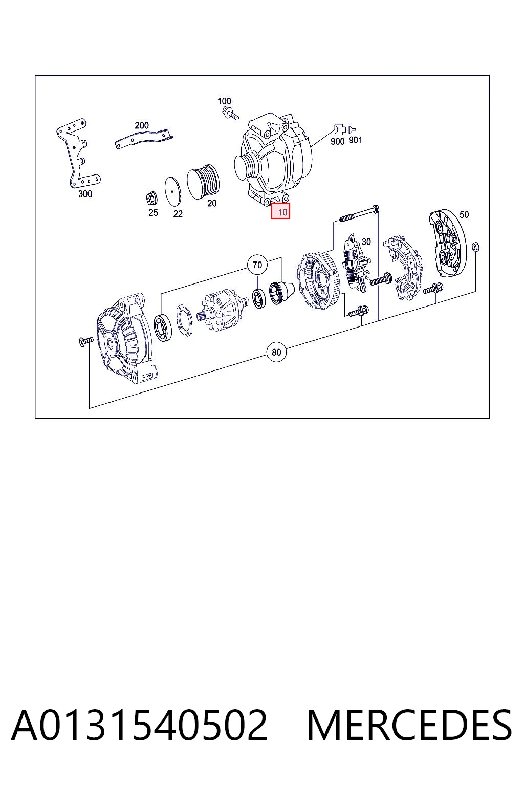 A0131540502 Mercedes Alternador de coche