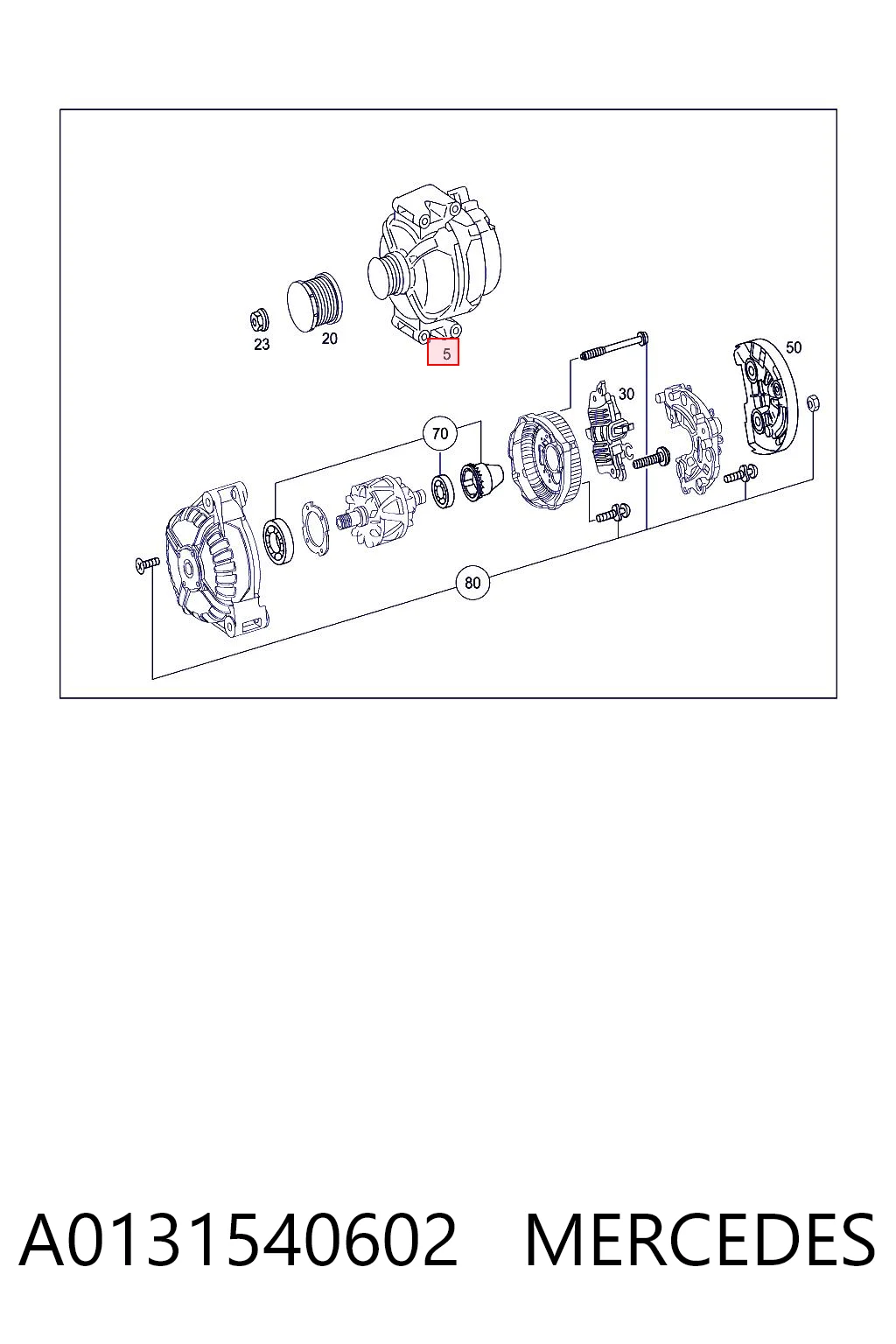 A0131540602 Mercedes Alternador de coche