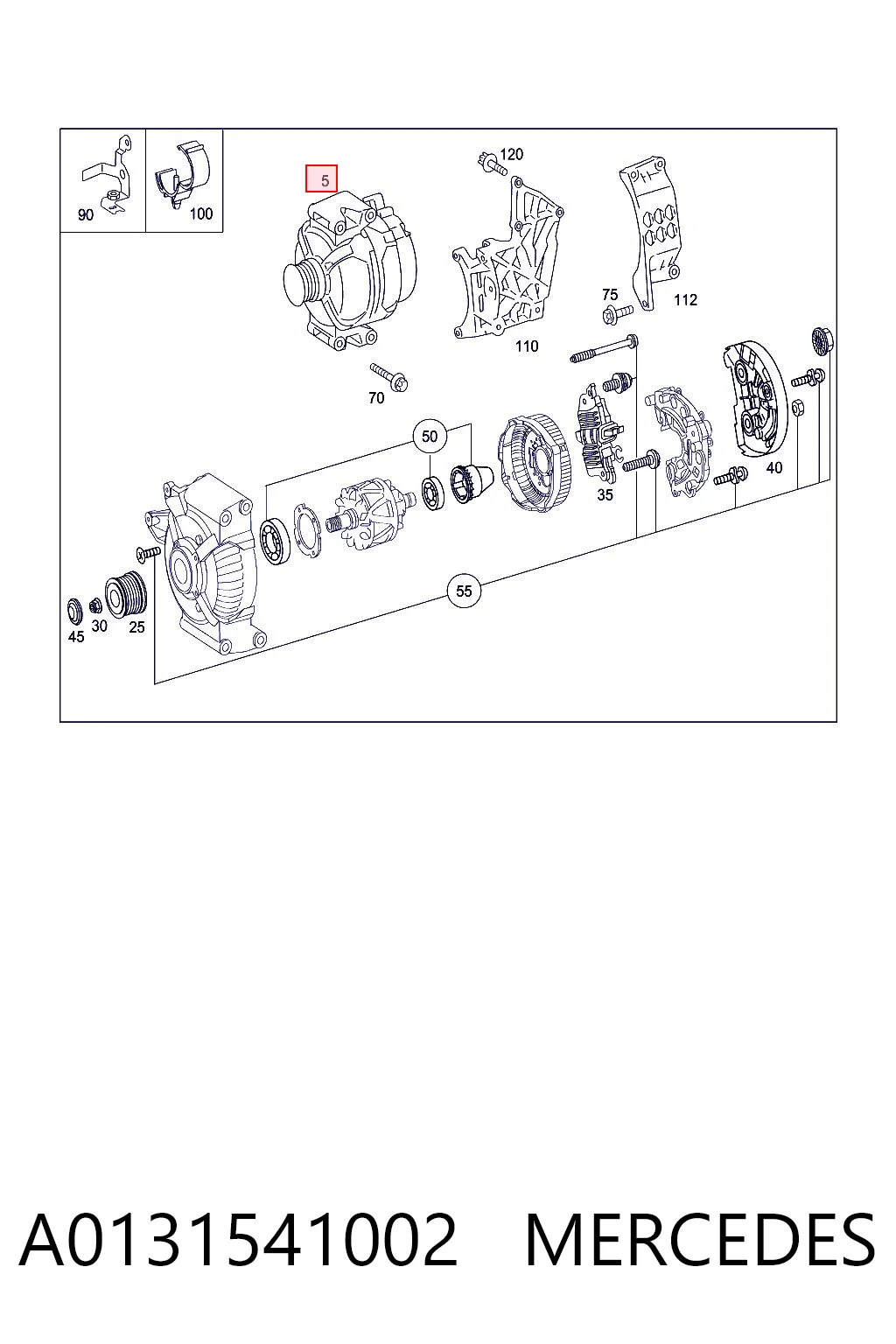 A0131541002 Mercedes Alternador de coche