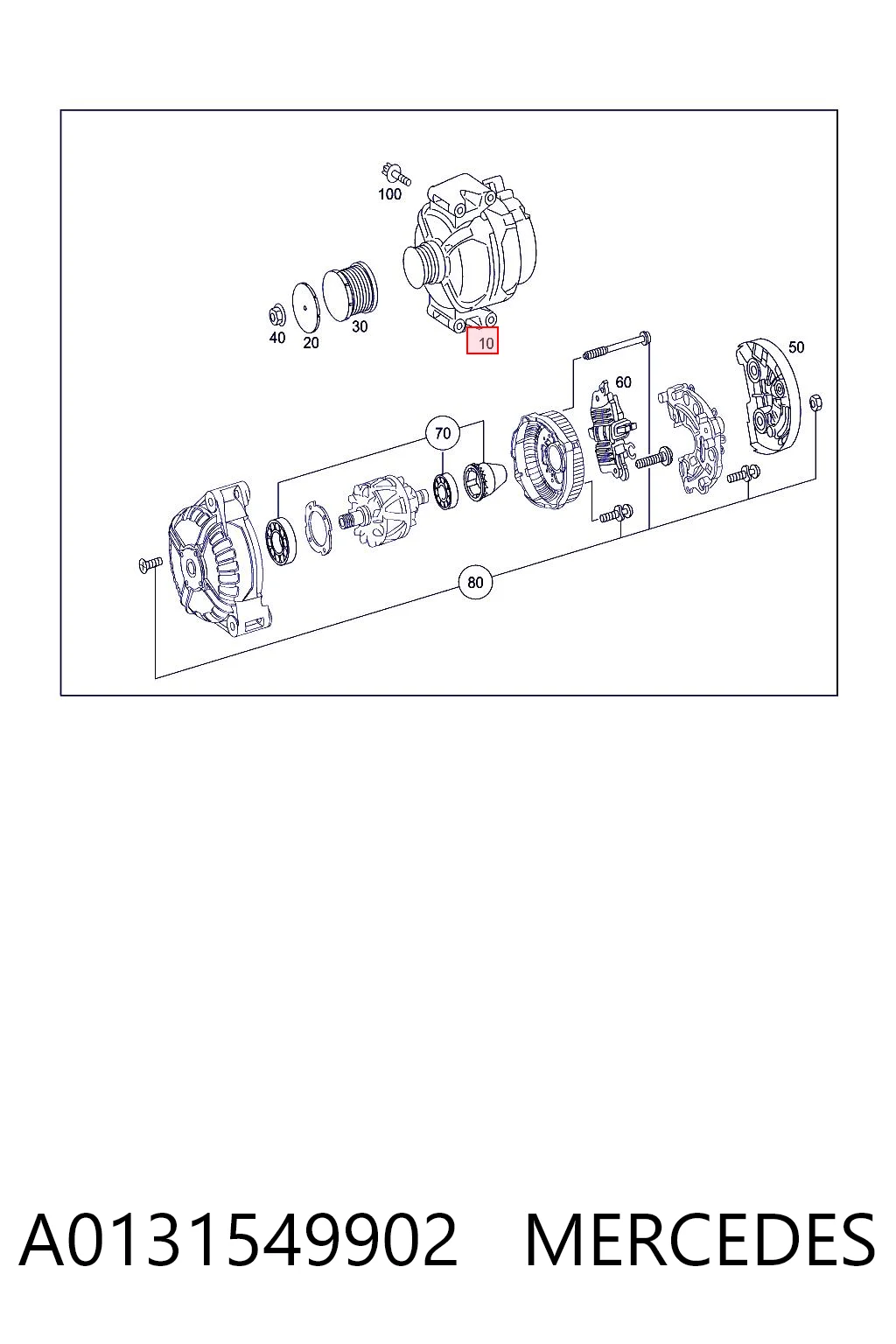 A0131549902 Mercedes Alternador de coche