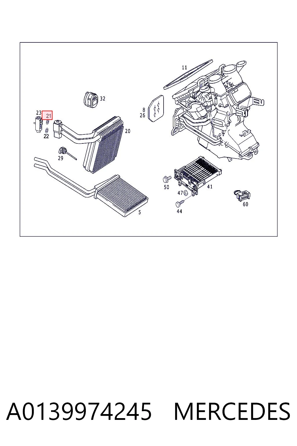 A0139974245 Mercedes Anillo de sellado de la manguera de retorno del compresor