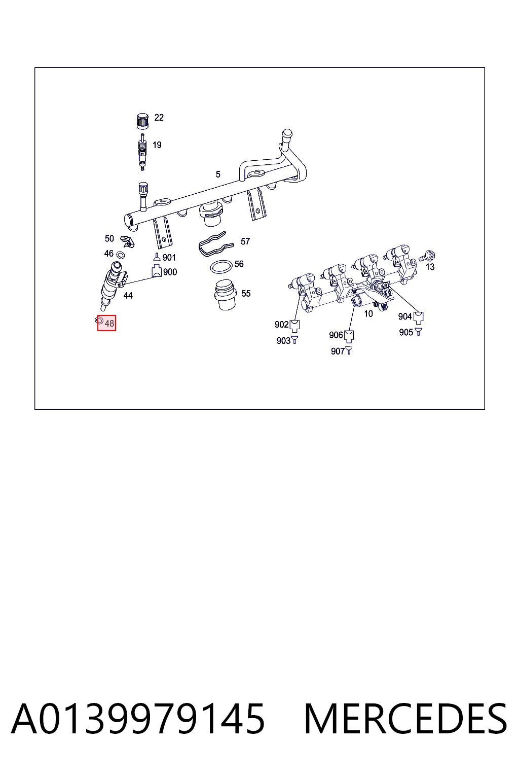 A0139979145 Mercedes Arandela de asiento del inyector