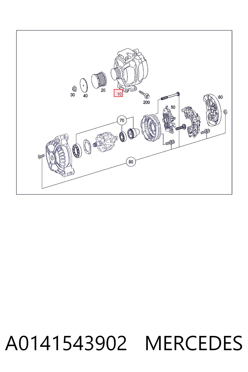 A0141543902 Mercedes Alternador de coche
