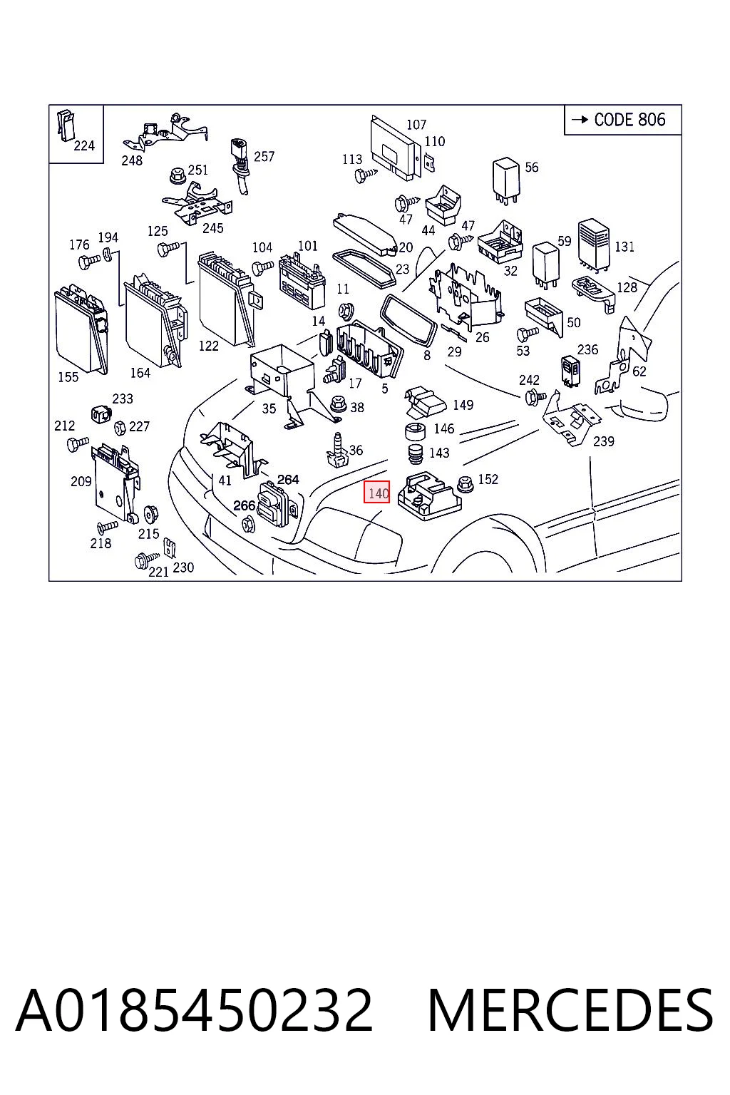 Unidad de control del motor (ECU) A0185450232 MERCEDES