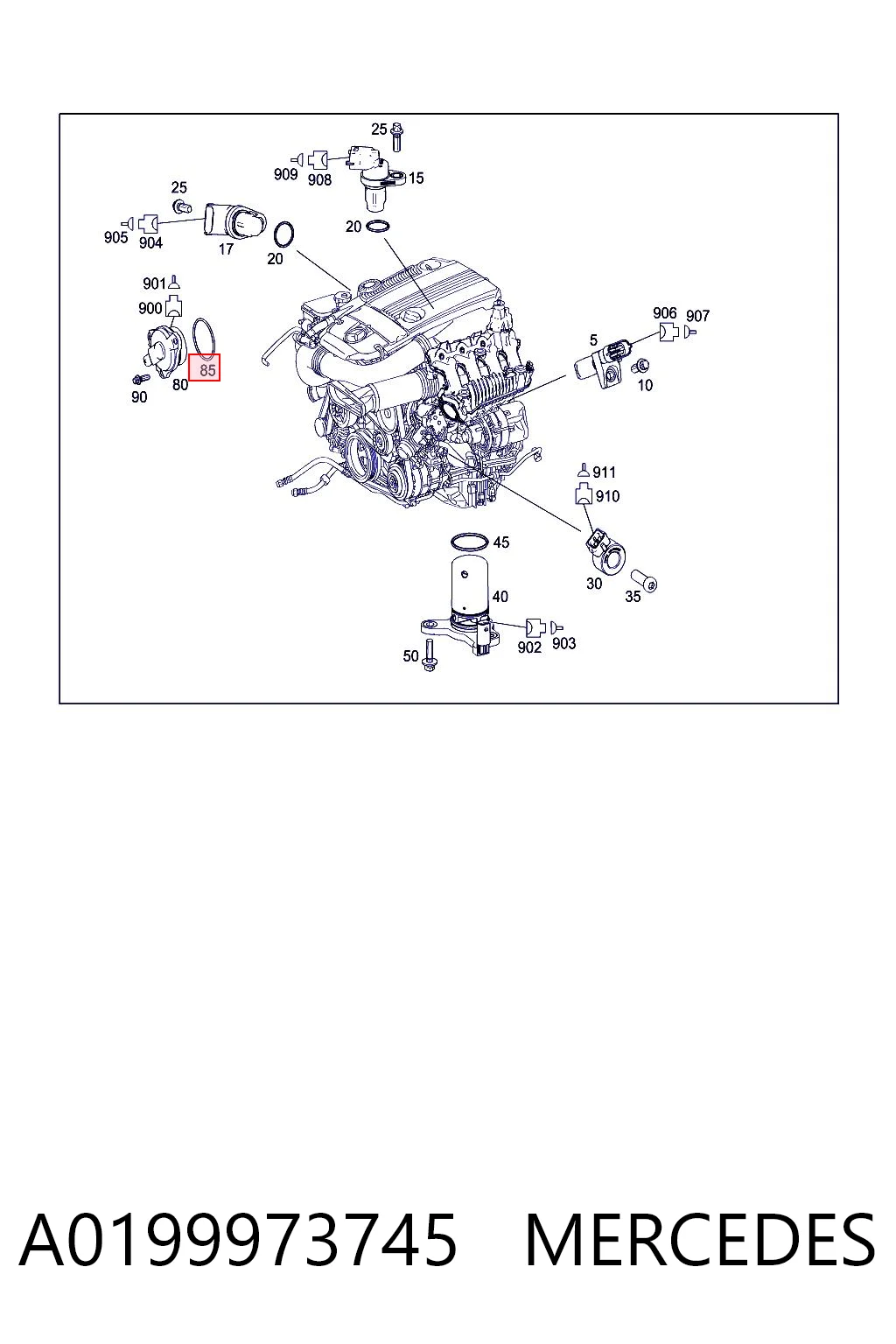 A0199973745 Mercedes Anillo de estanqueidad del variador de fase
