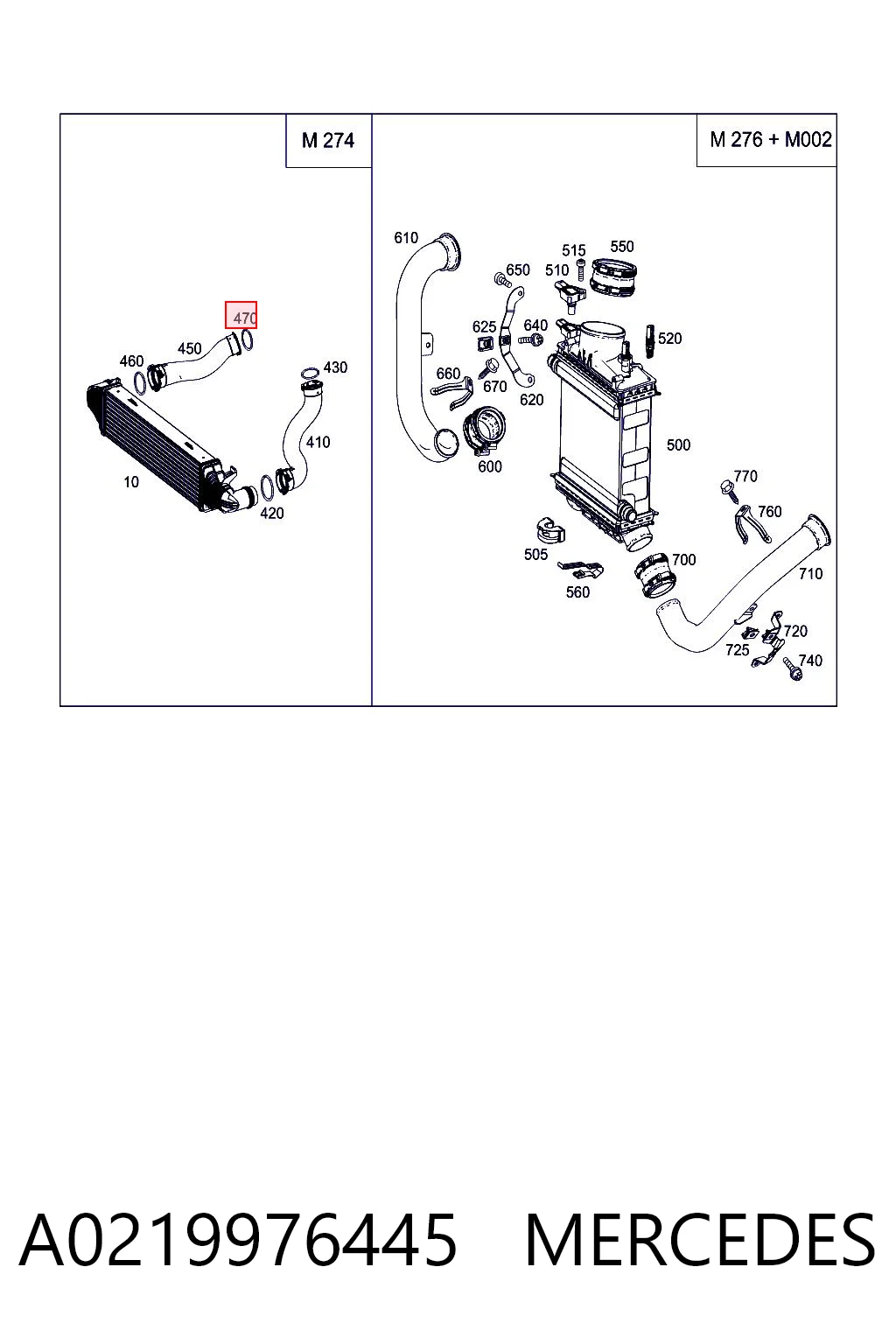 A0219976445 Mercedes Junta de turbina, inserto flexible