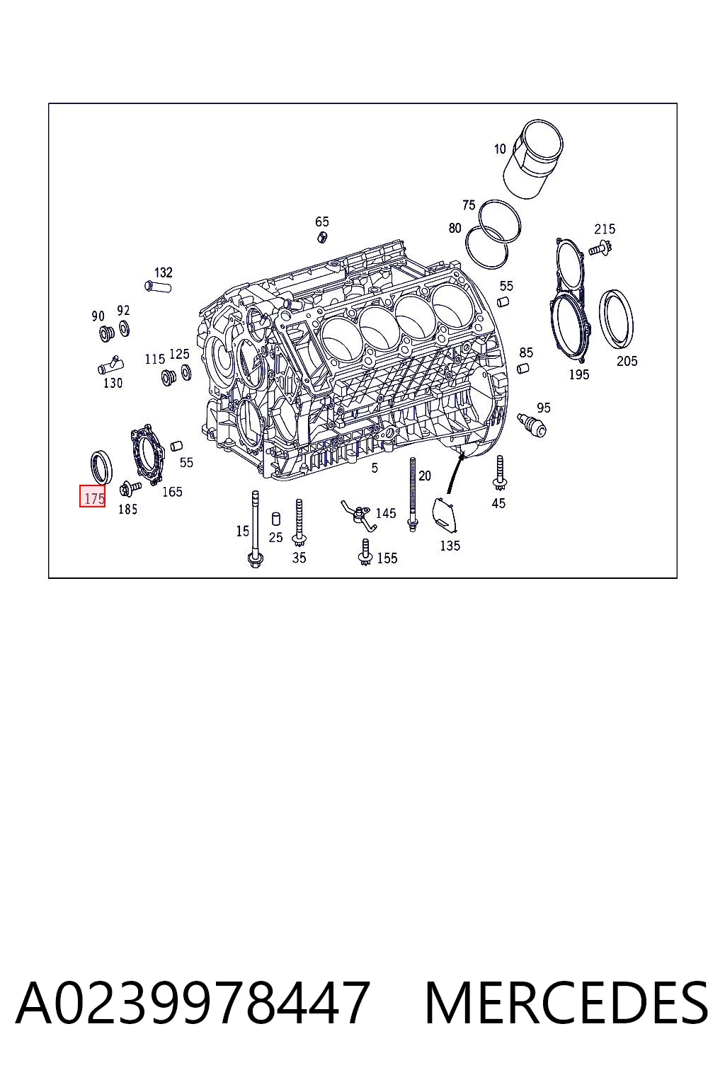 A0239978447 Mercedes Retén del cigüeñal frontal