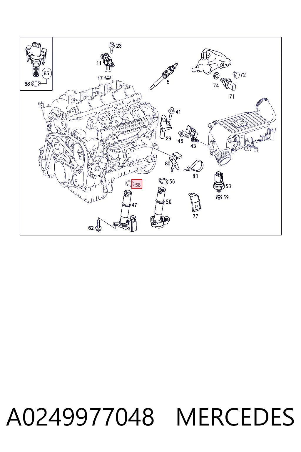A0249977048 Mercedes Anillo de estanqueidad del sensor de nivel de aceite