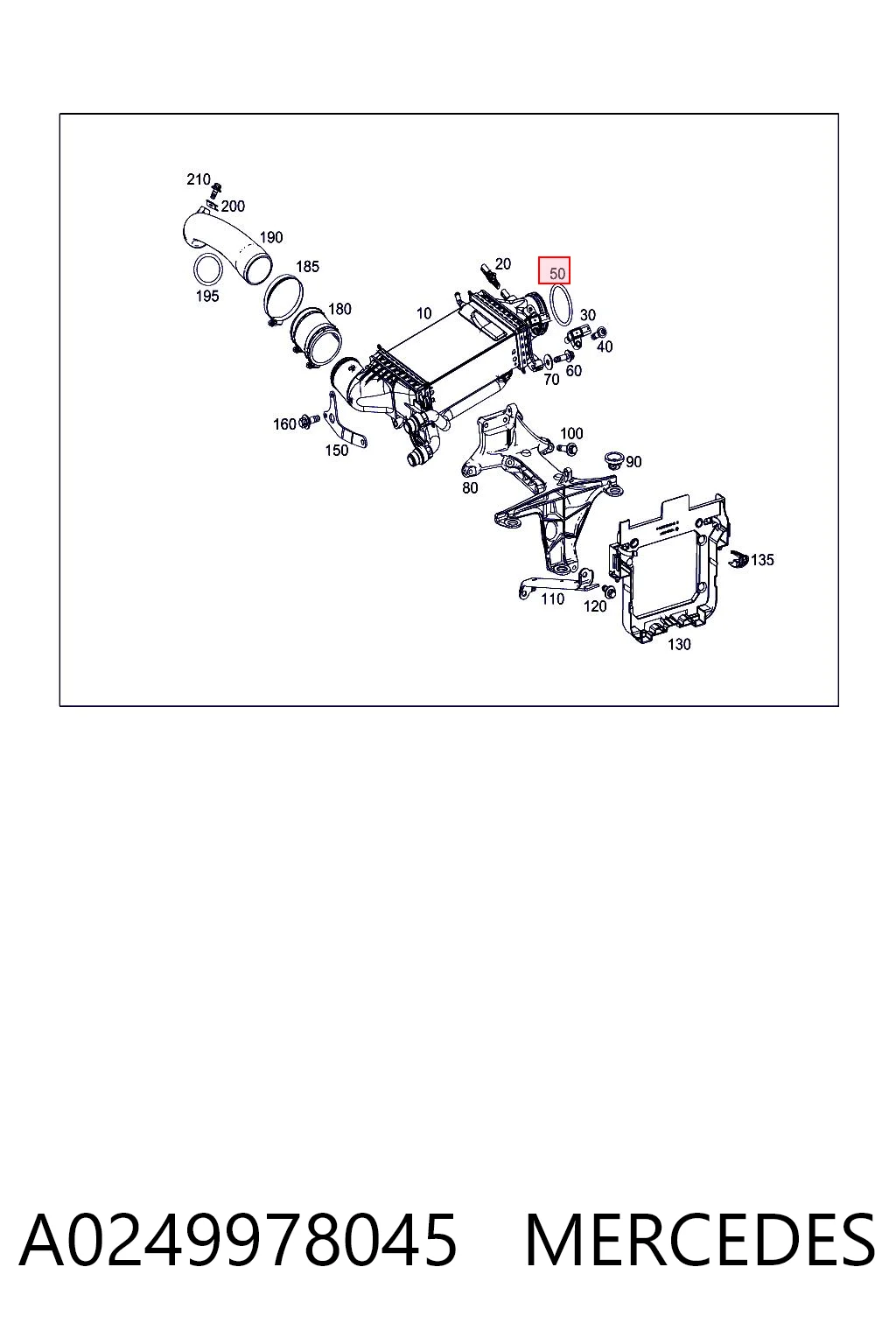 A0249978045 Mercedes Junta tórica del tubo del intercooler