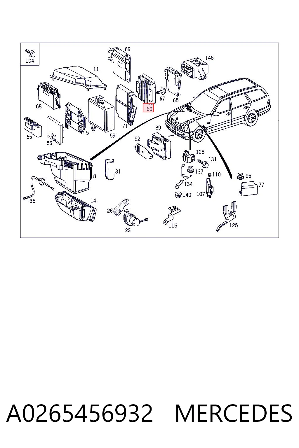 A0265456932 Mercedes Centralina Del Motor