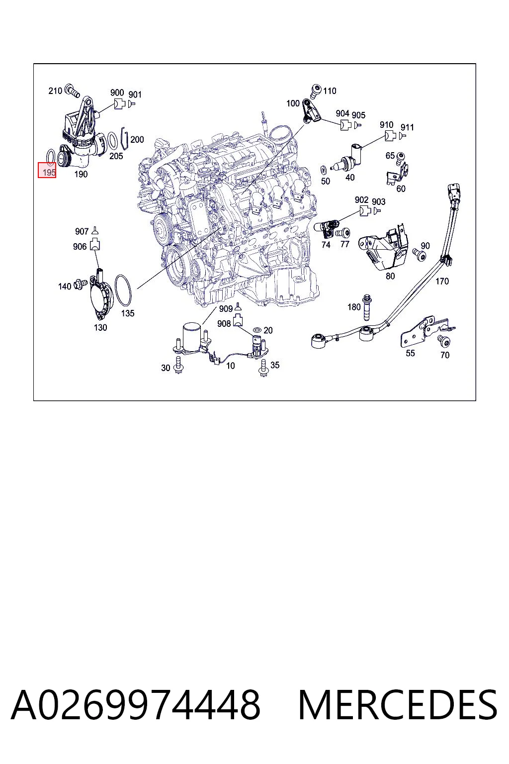 A0269974448 Mercedes Anillo de estanqueidad del sistema de refrigeración