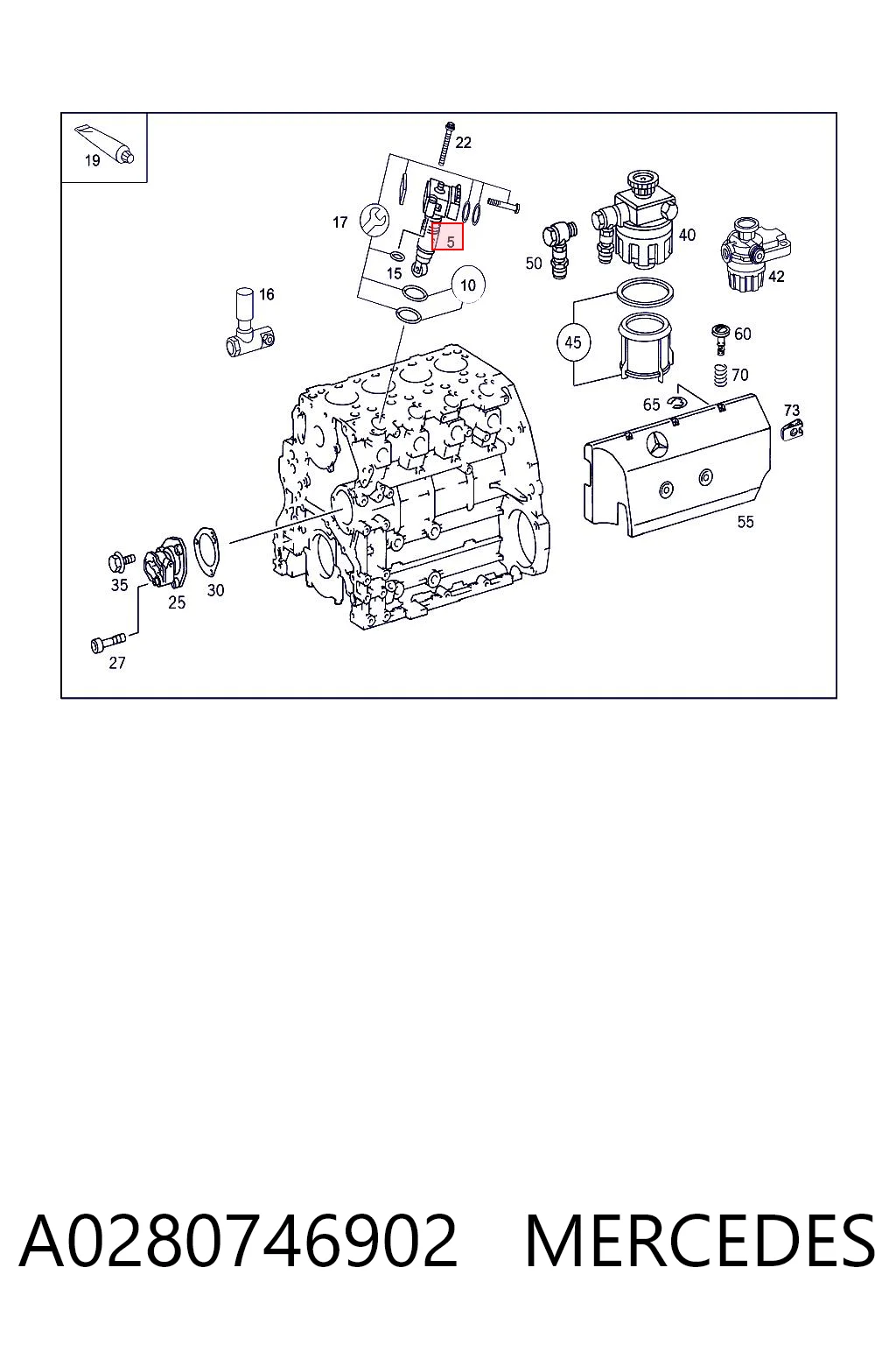A0280746902 Mercedes Inyector de combustible