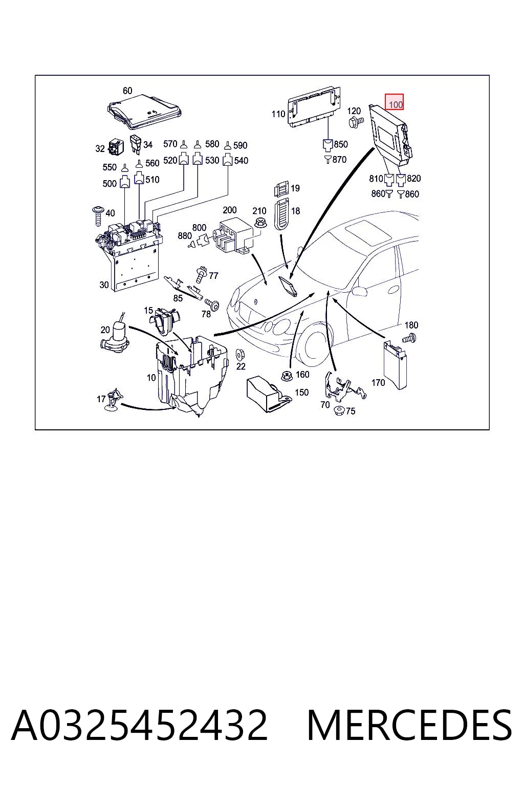 A0325452432 Mercedes Módulo de control electrónico de la transmisión automática