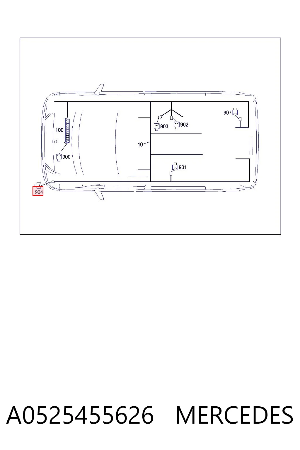 A0525455626 Mercedes Cable de faro