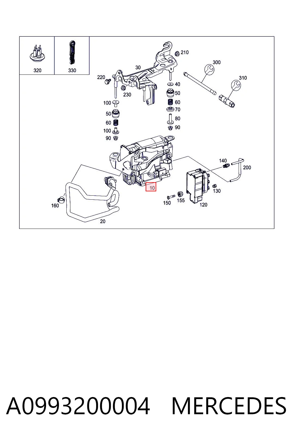 A0993200004 Mercedes Compresor de suspensión neumática