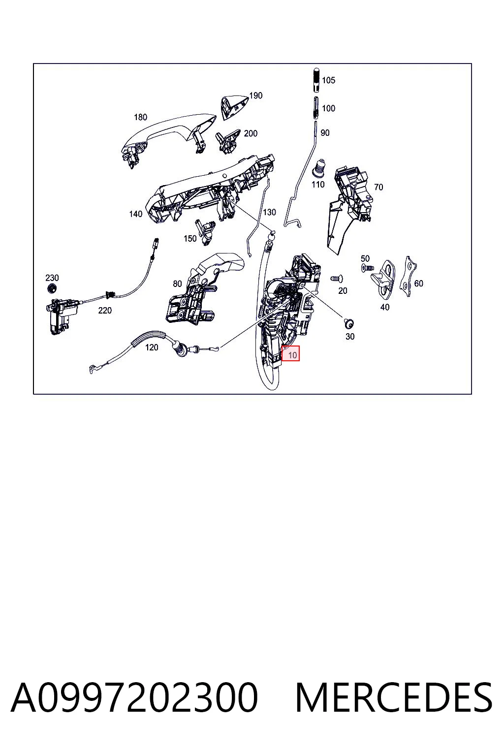 A0997202300 Mercedes Cerradura de puerta
