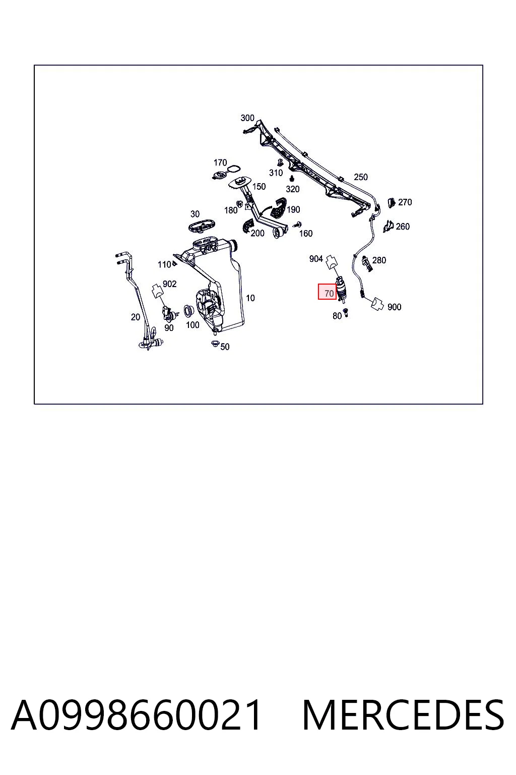 A0998660021 Mercedes Bomba-motor de limpiaparabrisas delantero/trasero