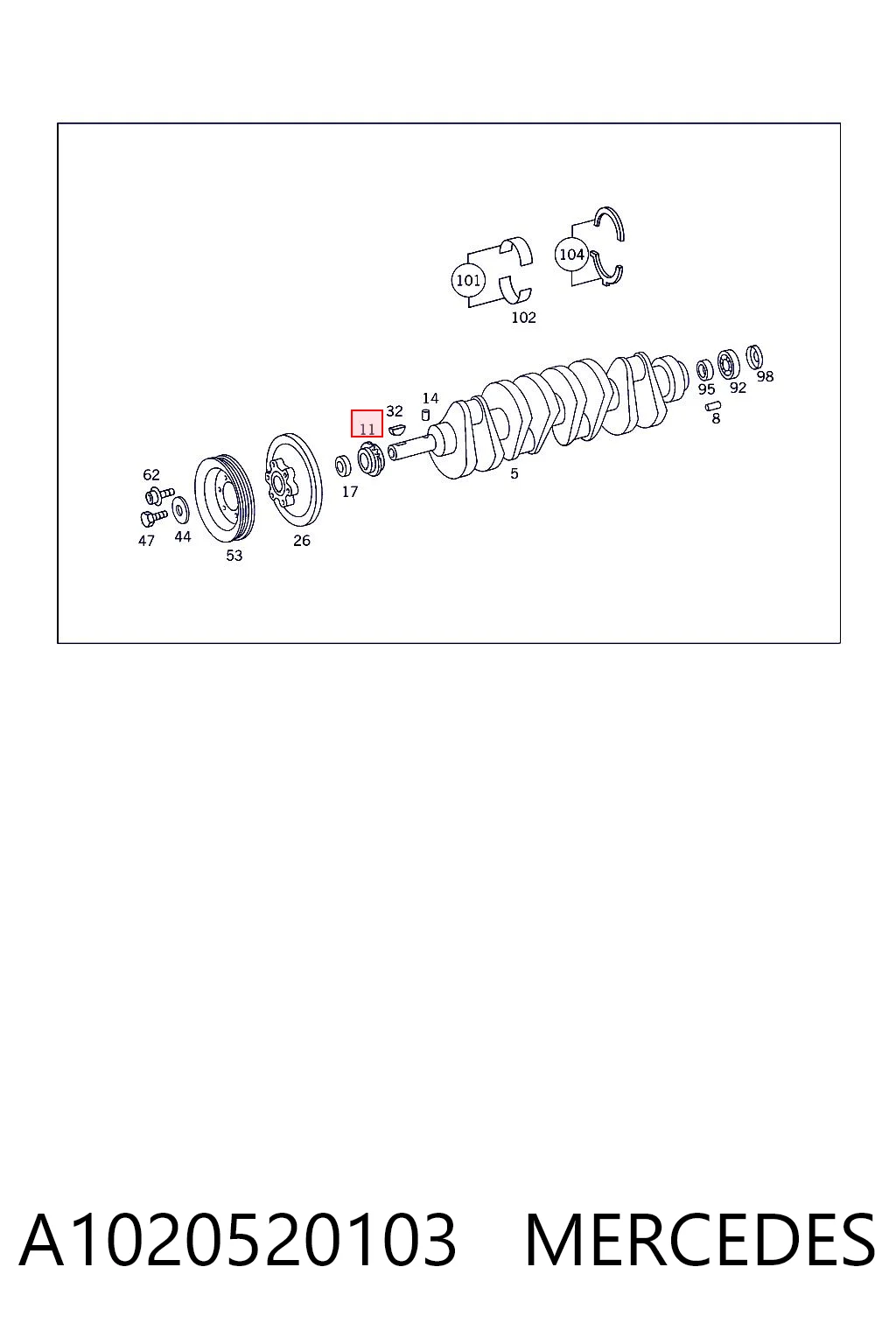 Piñón del cigüeñal Mercedes E sedán (W124) (1984 - 1993) precio, desde 26,76 EUR