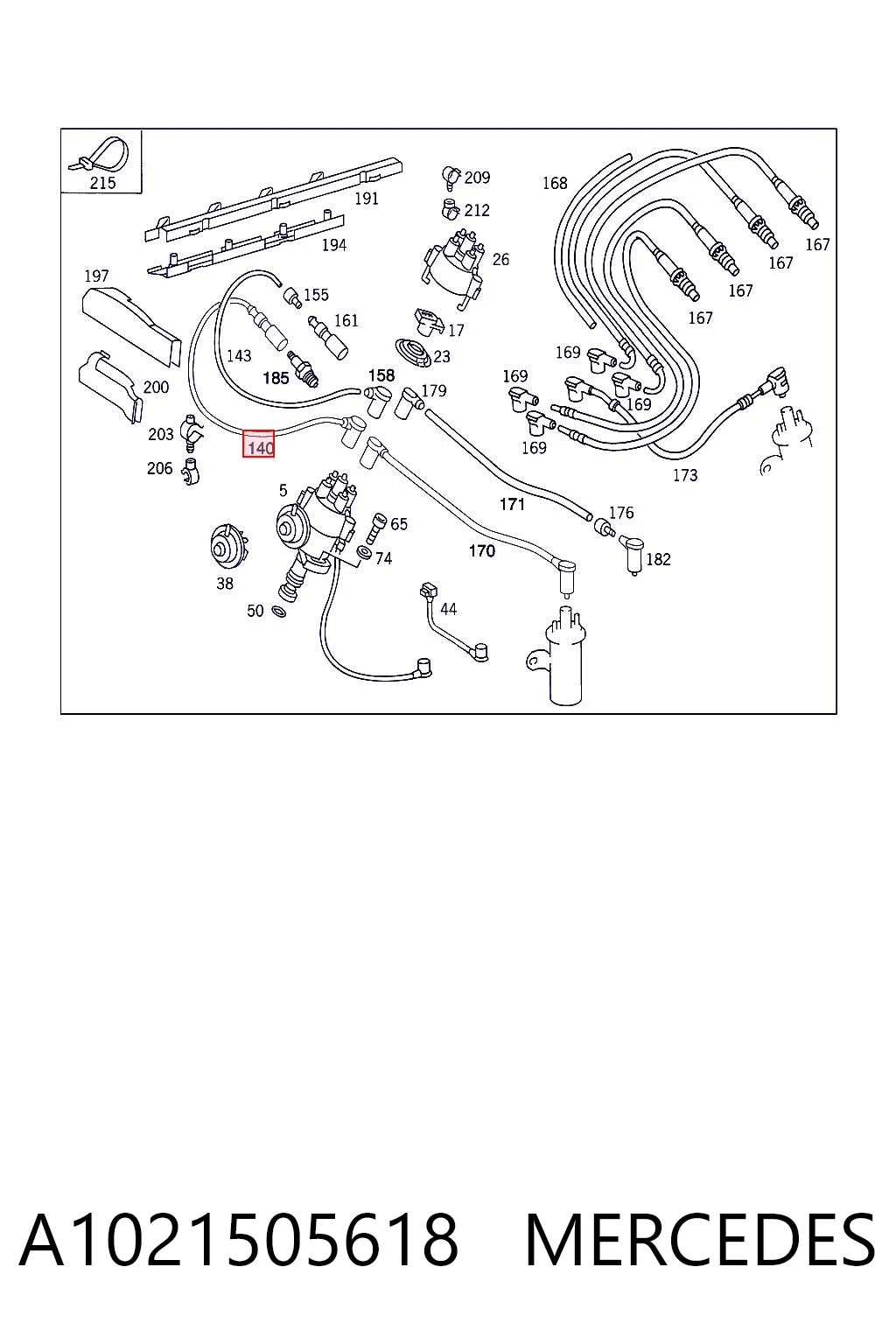 A1021505618 Mercedes Cables de alta tensión, juego