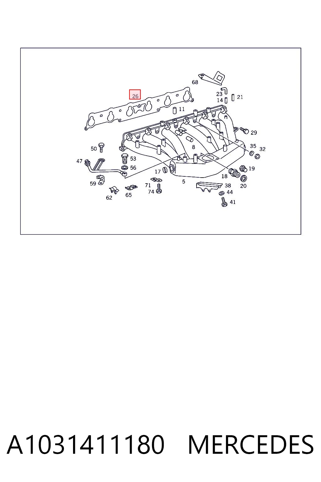 Junta de colector de admisión para Mercedes S W126