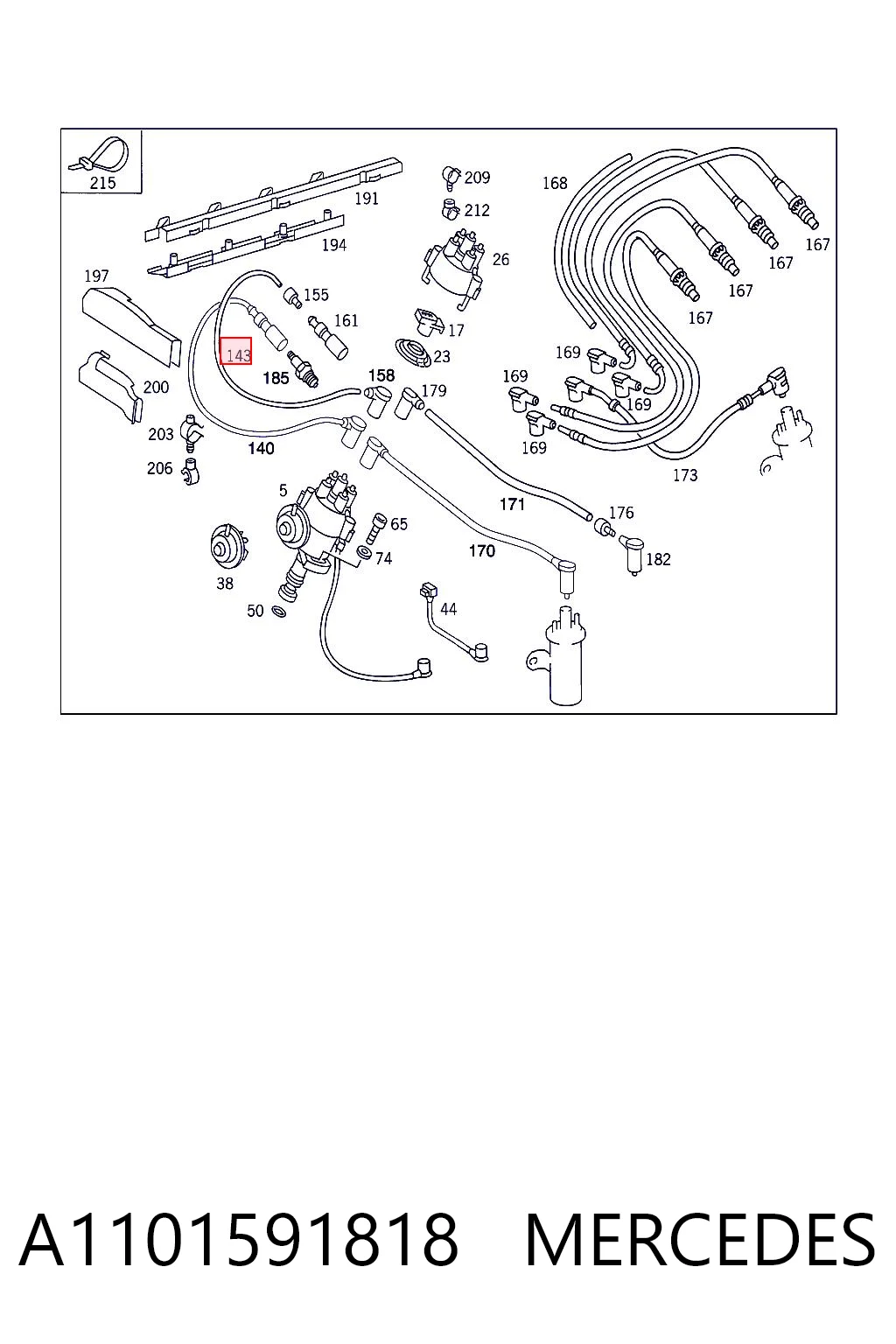 A1101591818 Mercedes Cables de alta tensión, juego