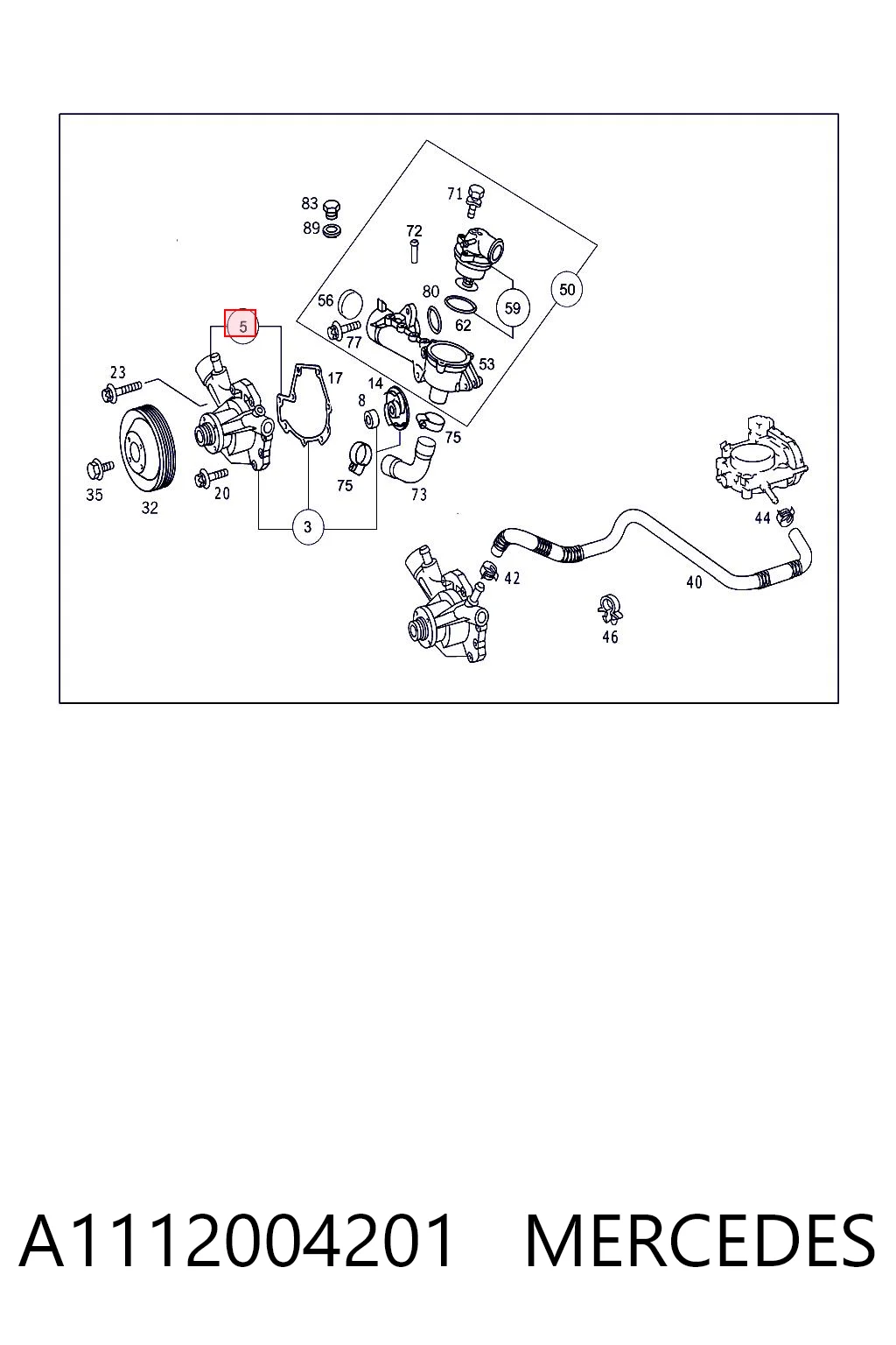 A1112004201 Mercedes Bomba refrigerante coche