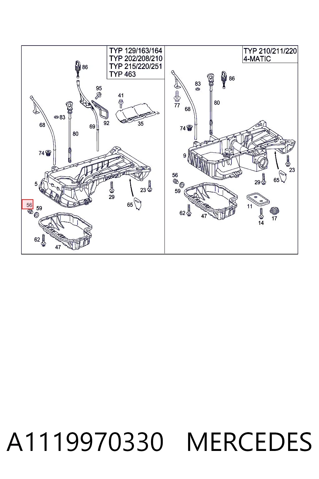 A1119970330 Mercedes Tapón del cárter de aceite