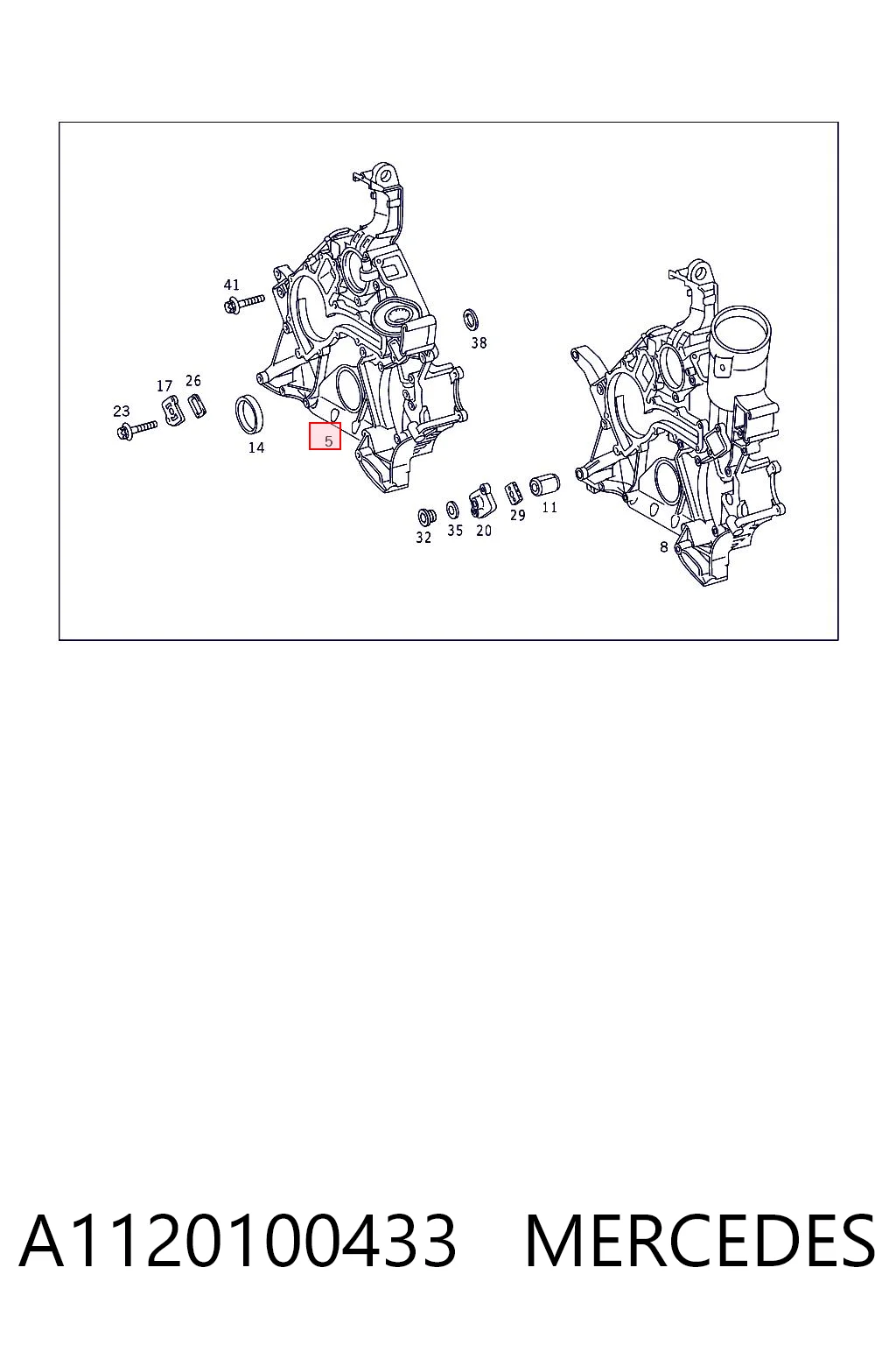 Tapa delantera del motor 1120100633 SSANG YONG