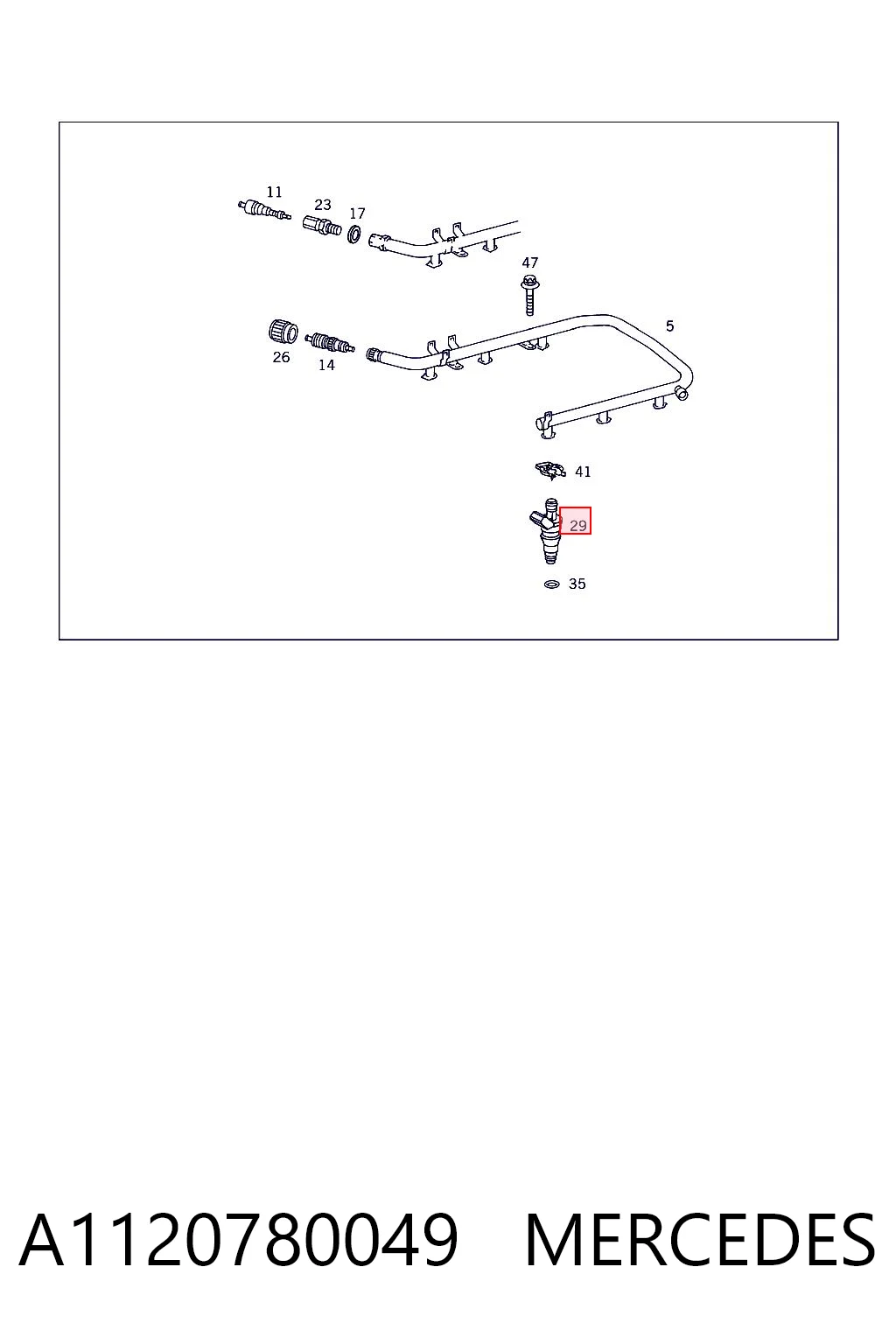 A1120780049 Mercedes Inyector de combustible