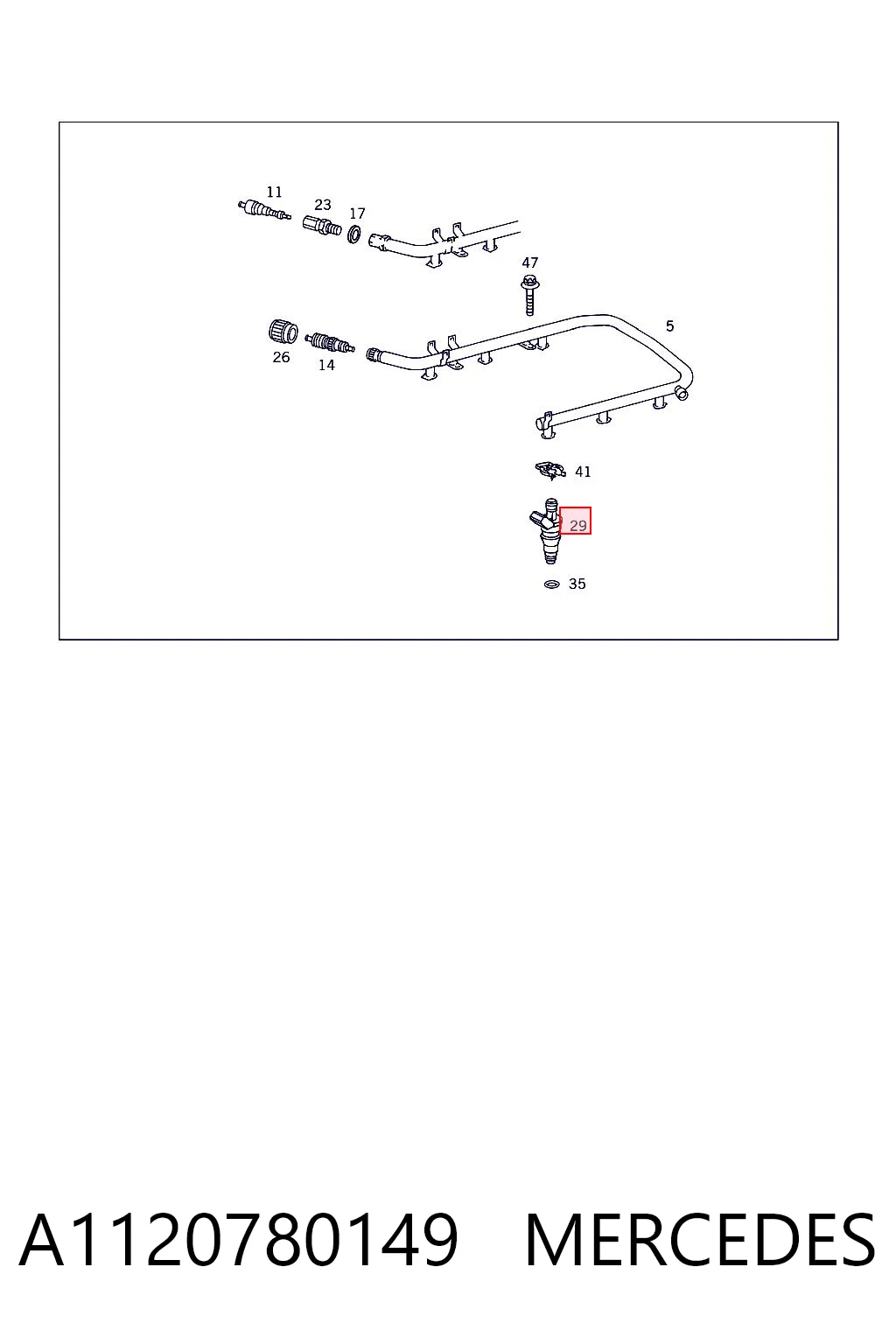 A1120780149 Mercedes Inyector de combustible