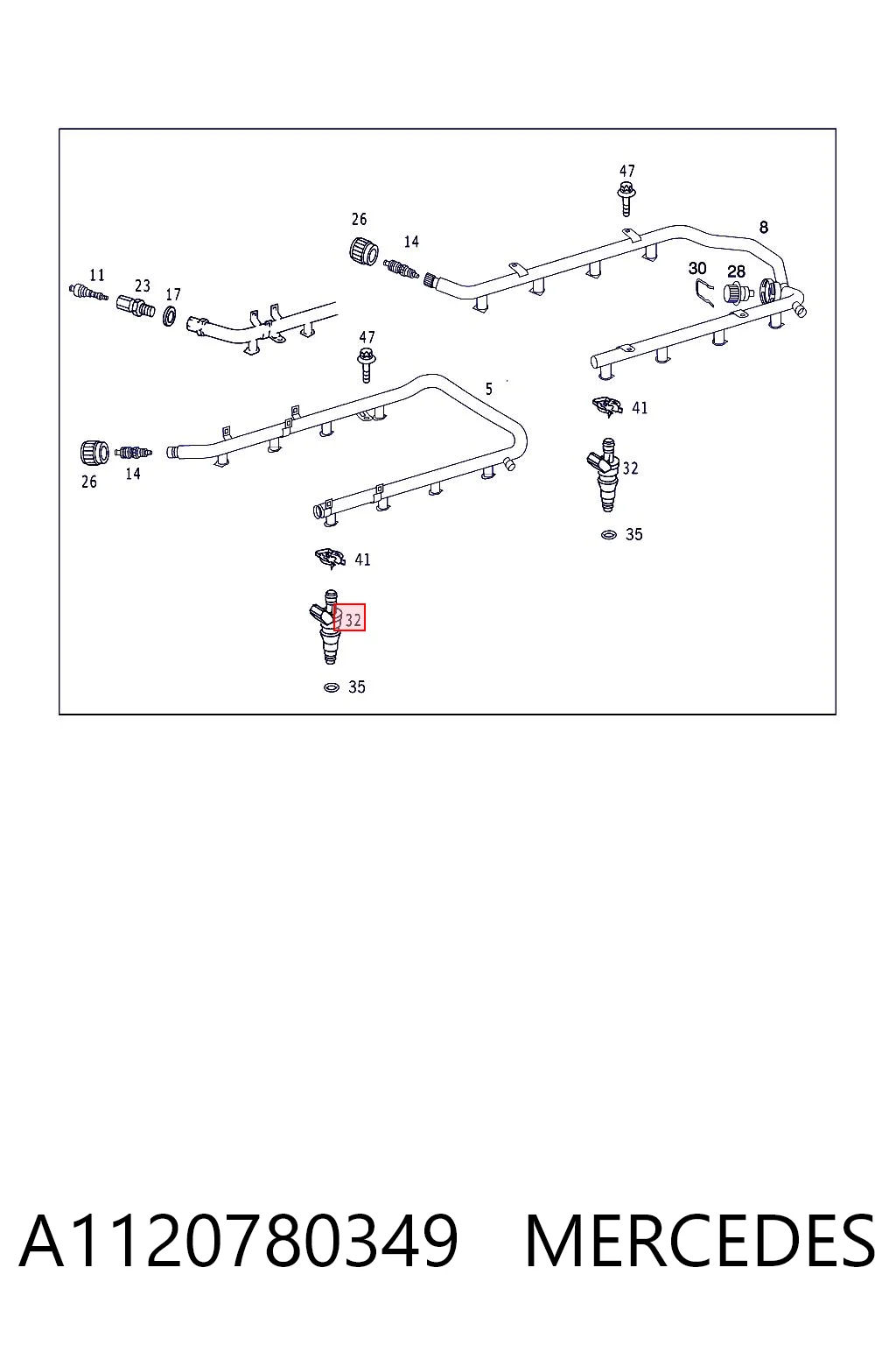 A1120780349 Mercedes Inyector de combustible