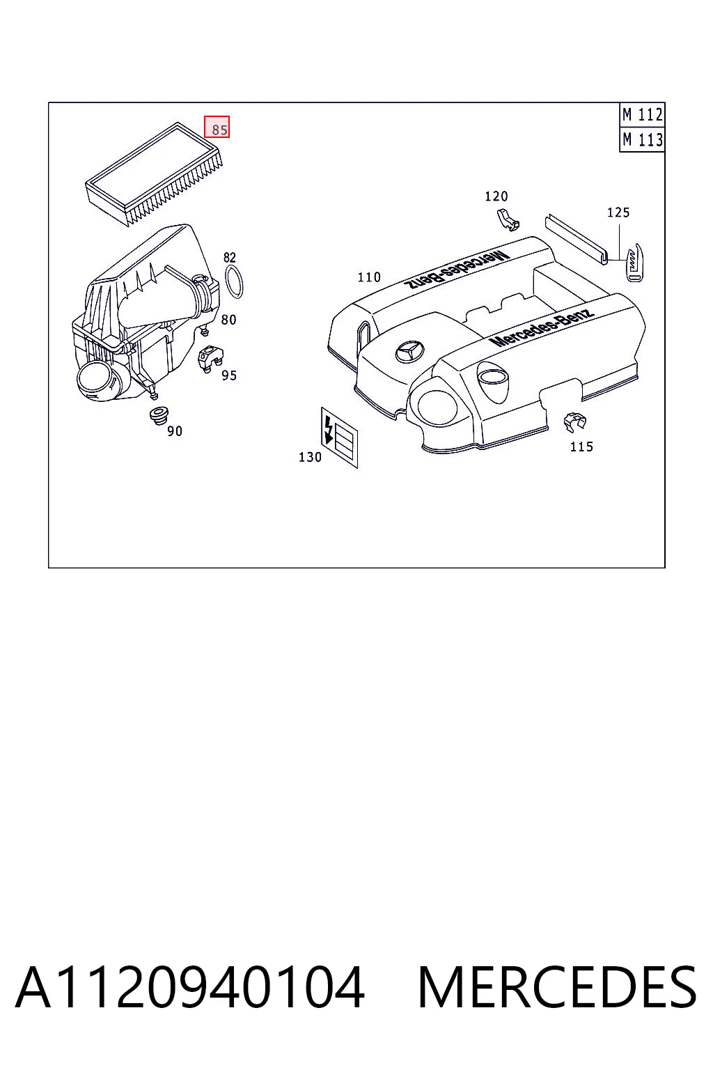 A1120940104 Mercedes Filtro de aire de motor
