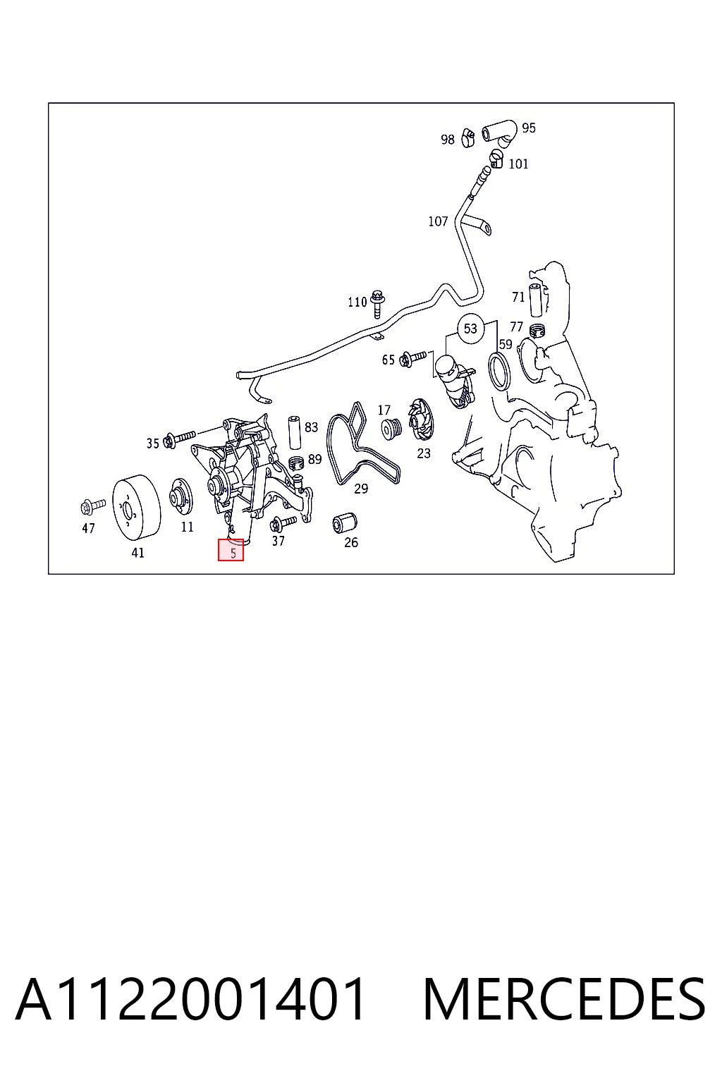 A1122001401 Mercedes Bomba refrigerante coche