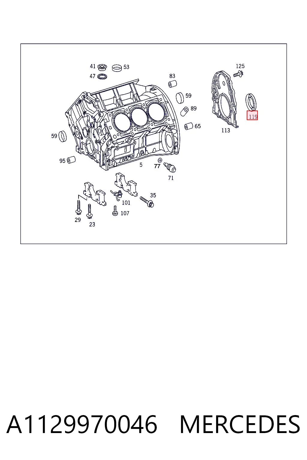 A1129970046 Mercedes Anillo retén cigüeñal