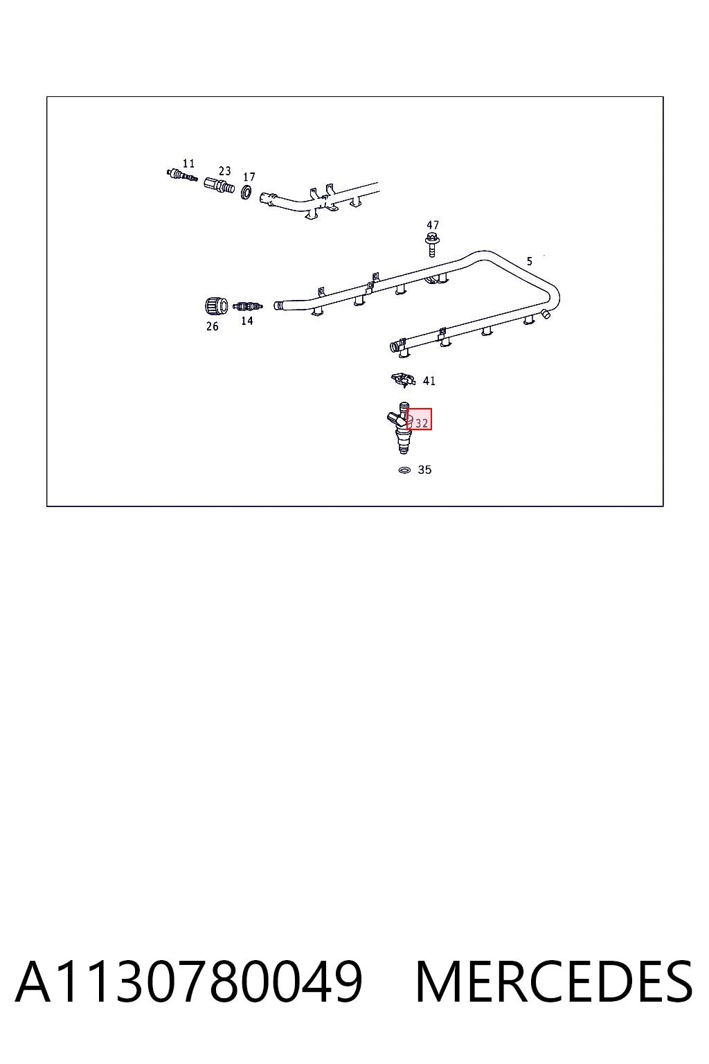 A1130780049 Mercedes Inyector de combustible