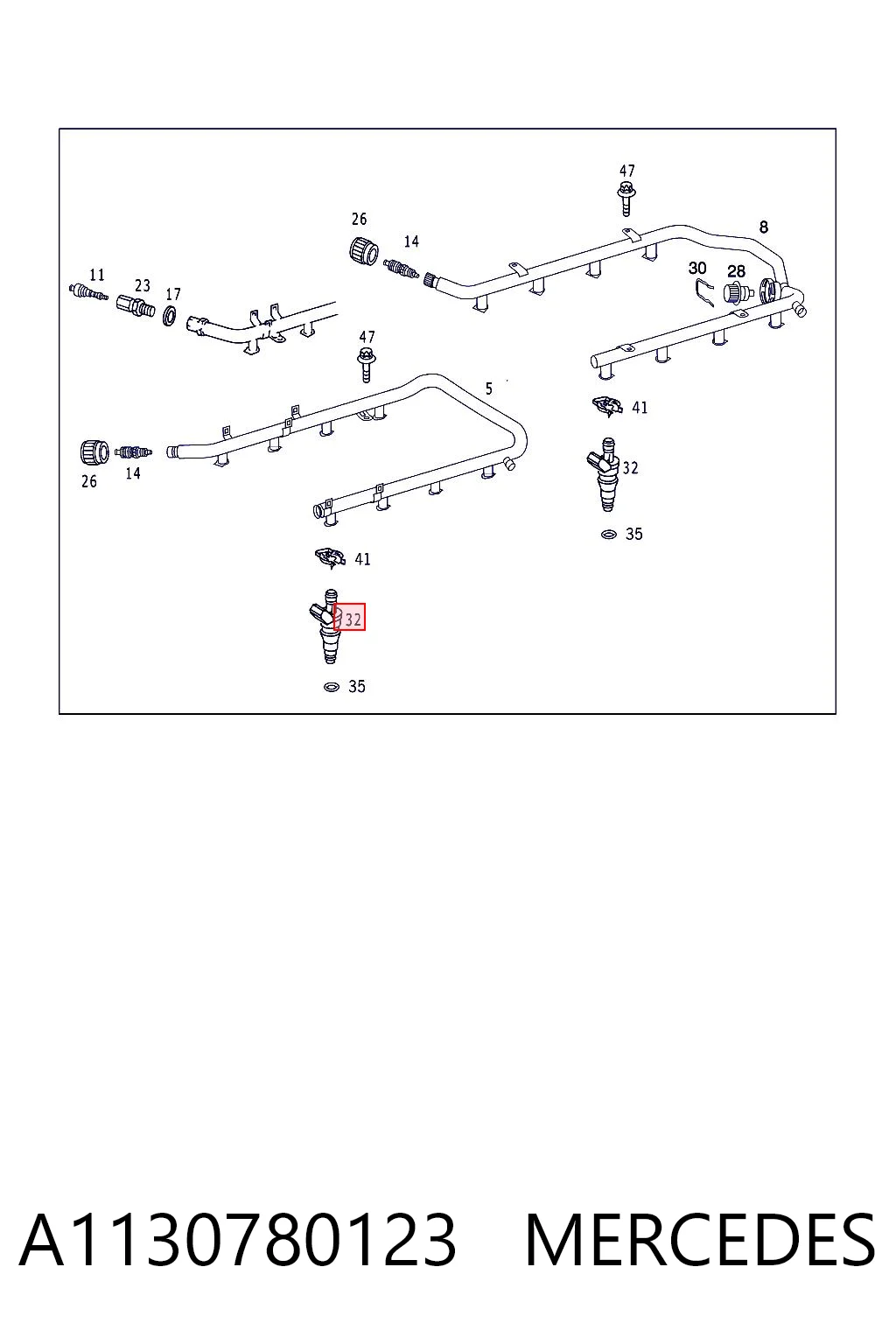 A1130780123 Mercedes Inyector de combustible