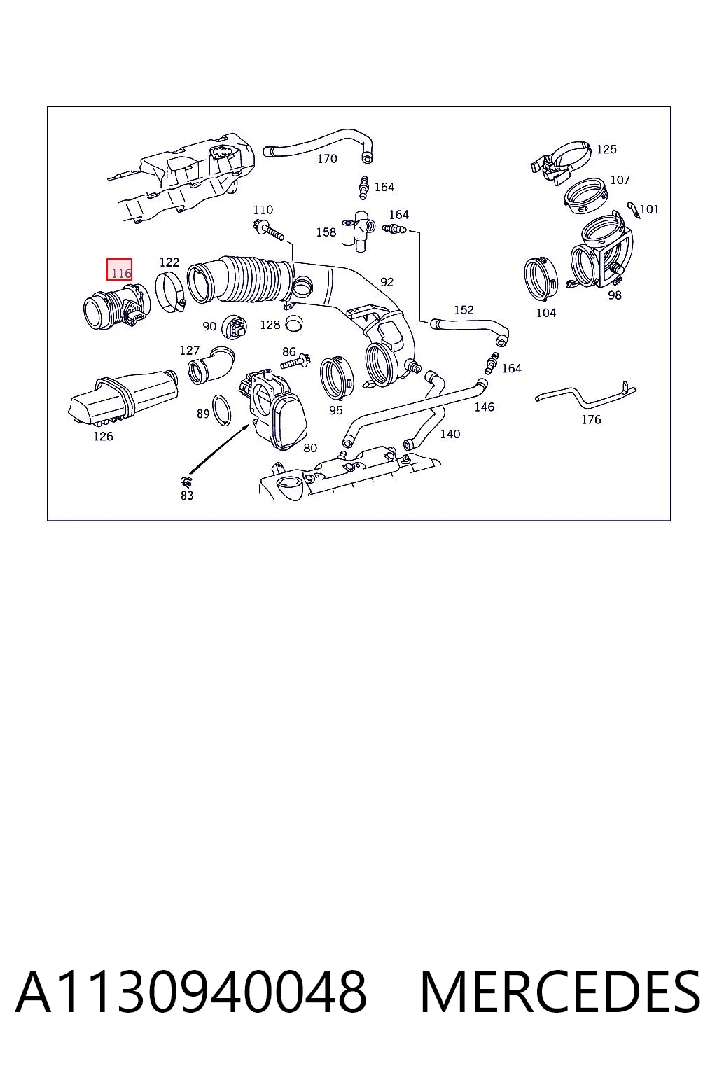 A1130940048 Mercedes Sensor de flujo de aire