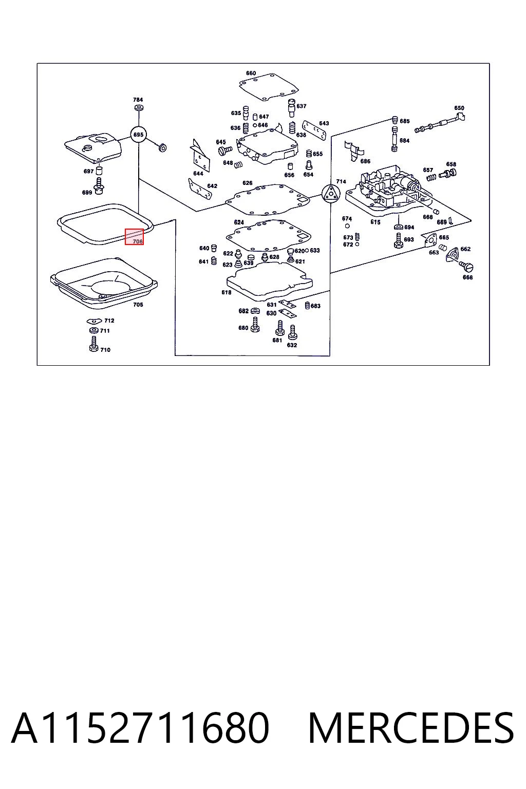Junta del cárter de la transmisión automática/manual Mercedes E  (1977-1985)