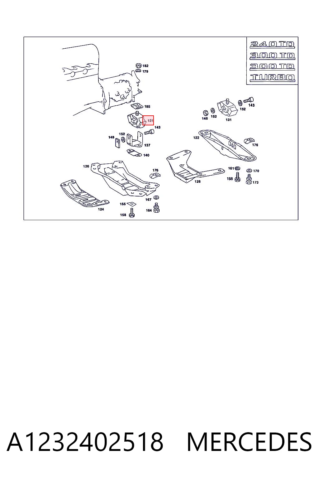Comprar Soporte trasero del motor Mercedes E  W123 a bajo precio
