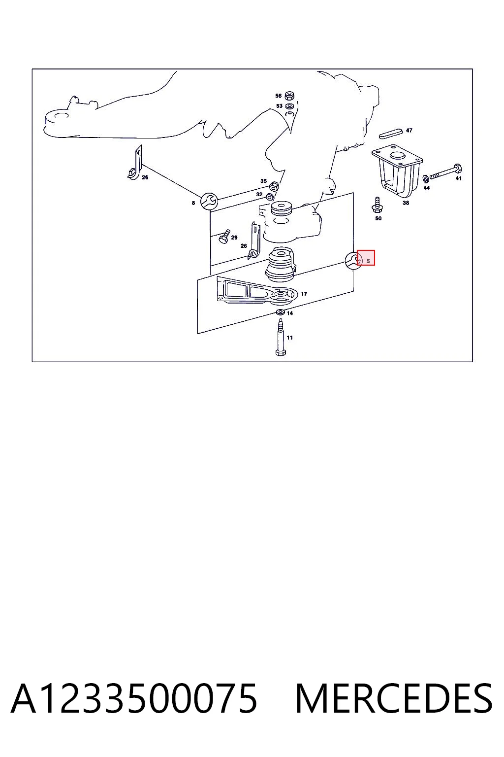 Silentblock trasero para Mercedes E C123