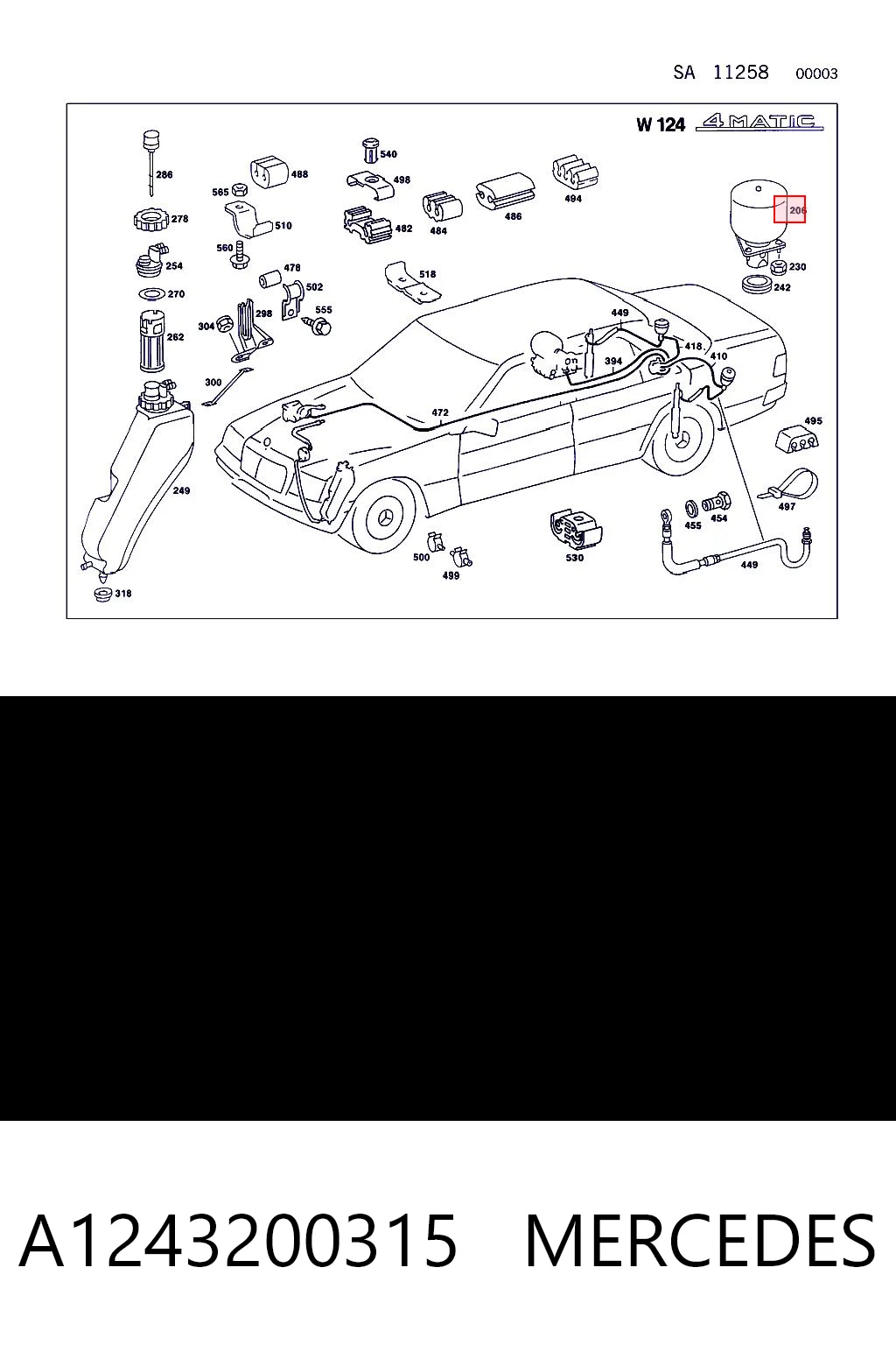 Esfera de amortiguación trasera A1243200315 MERCEDES