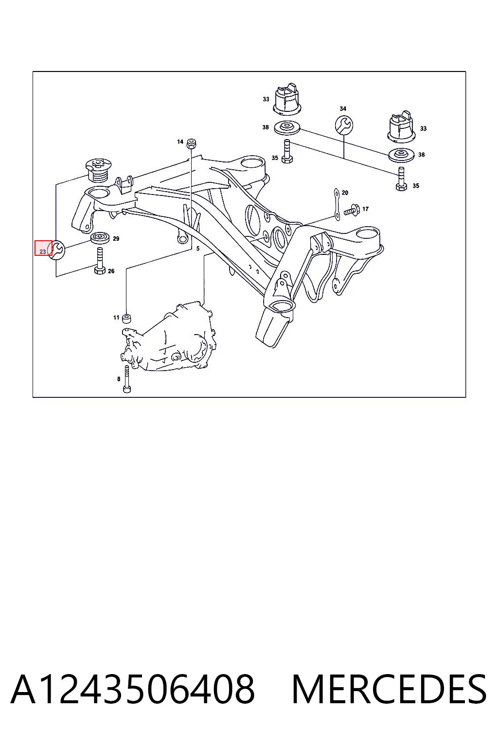 A1243506408 Mercedes Silentblock del puente trasero